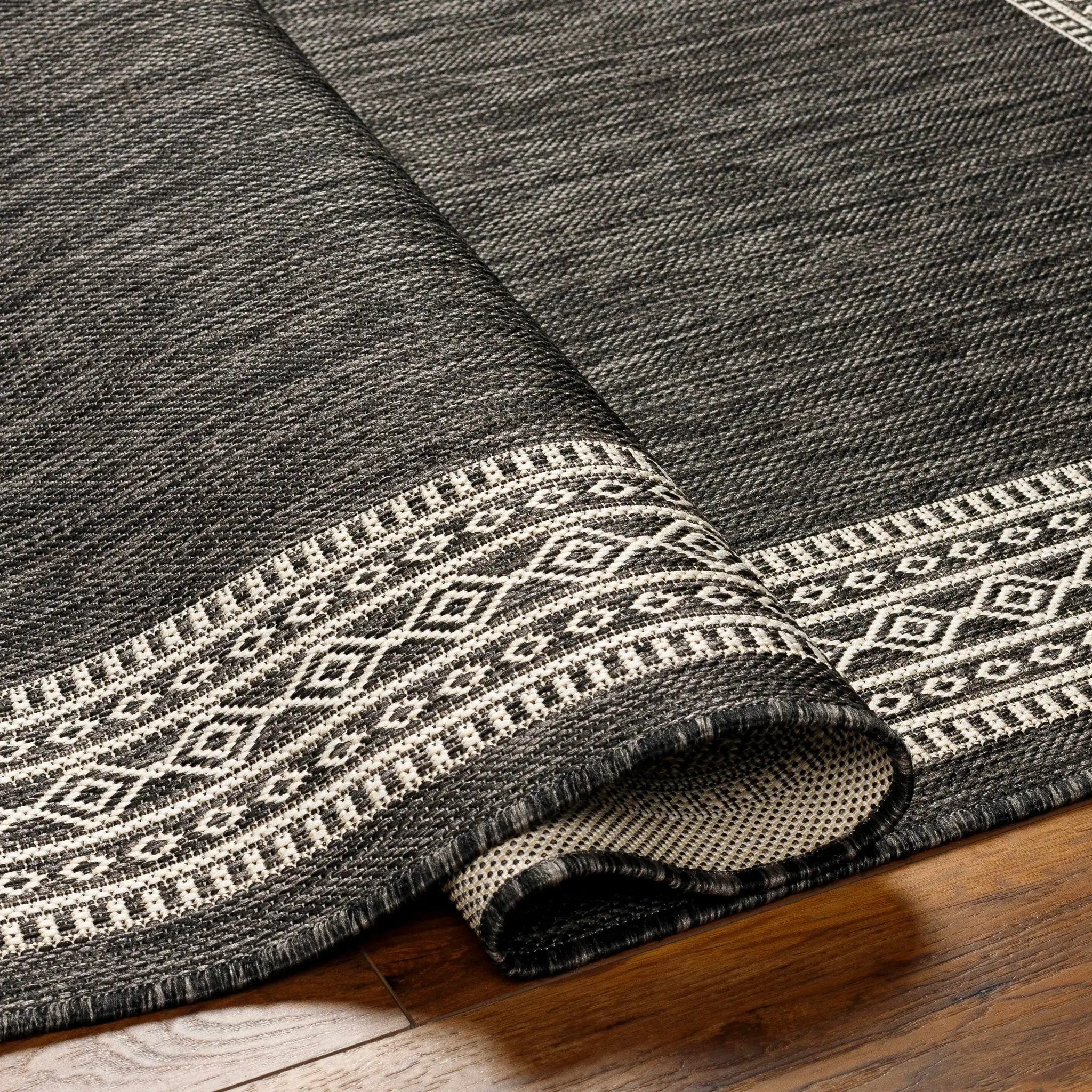 Aleli Black & White Outdoor Area Rug - Clearance by Boutique Rugs