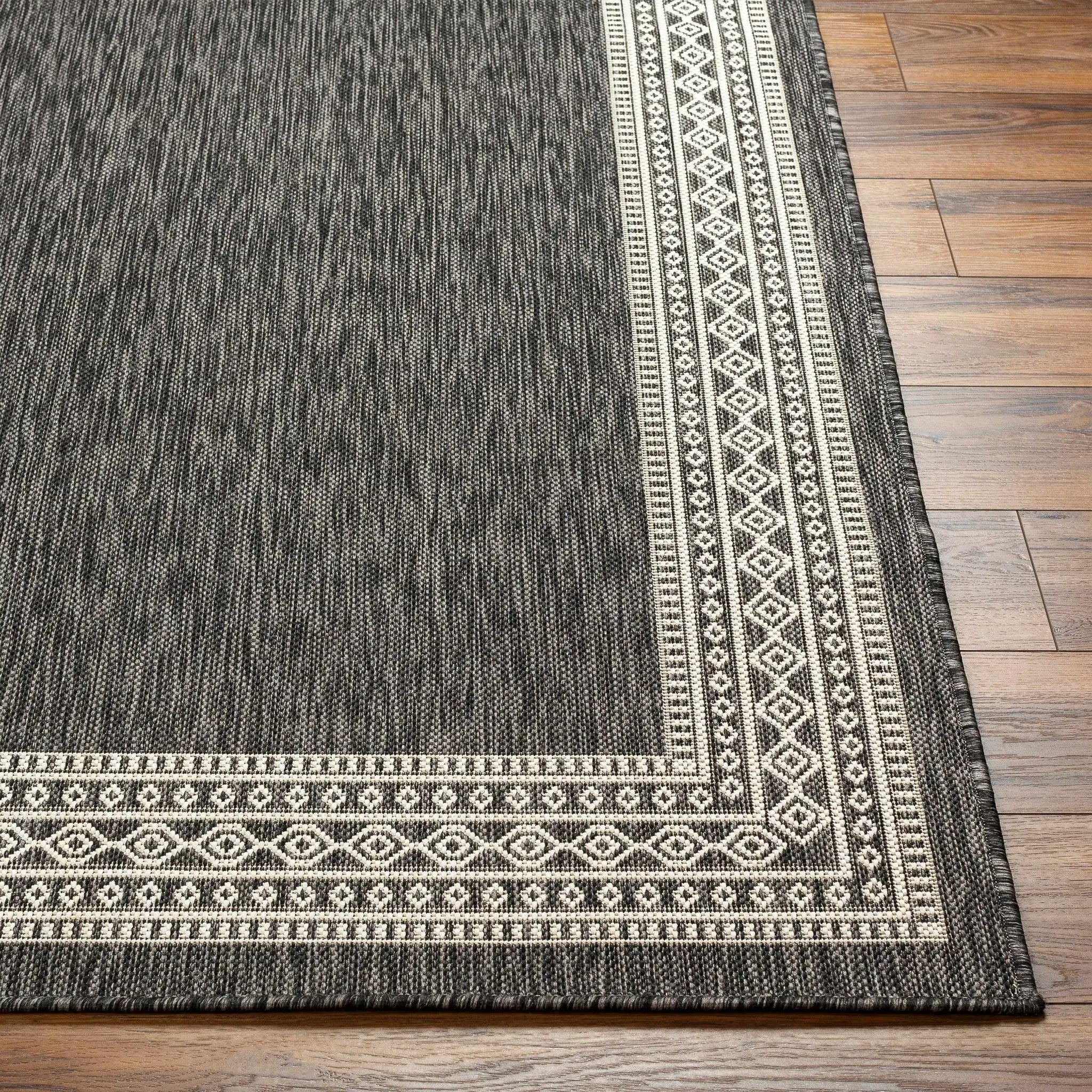 Aleli Black & White Outdoor Area Rug - Clearance by Boutique Rugs