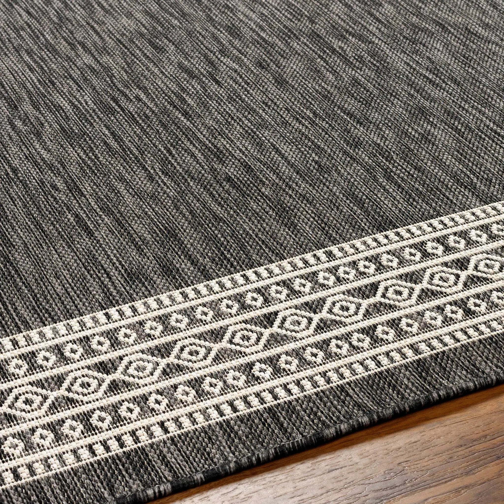 Aleli Black & White Outdoor Area Rug - Clearance by Boutique Rugs