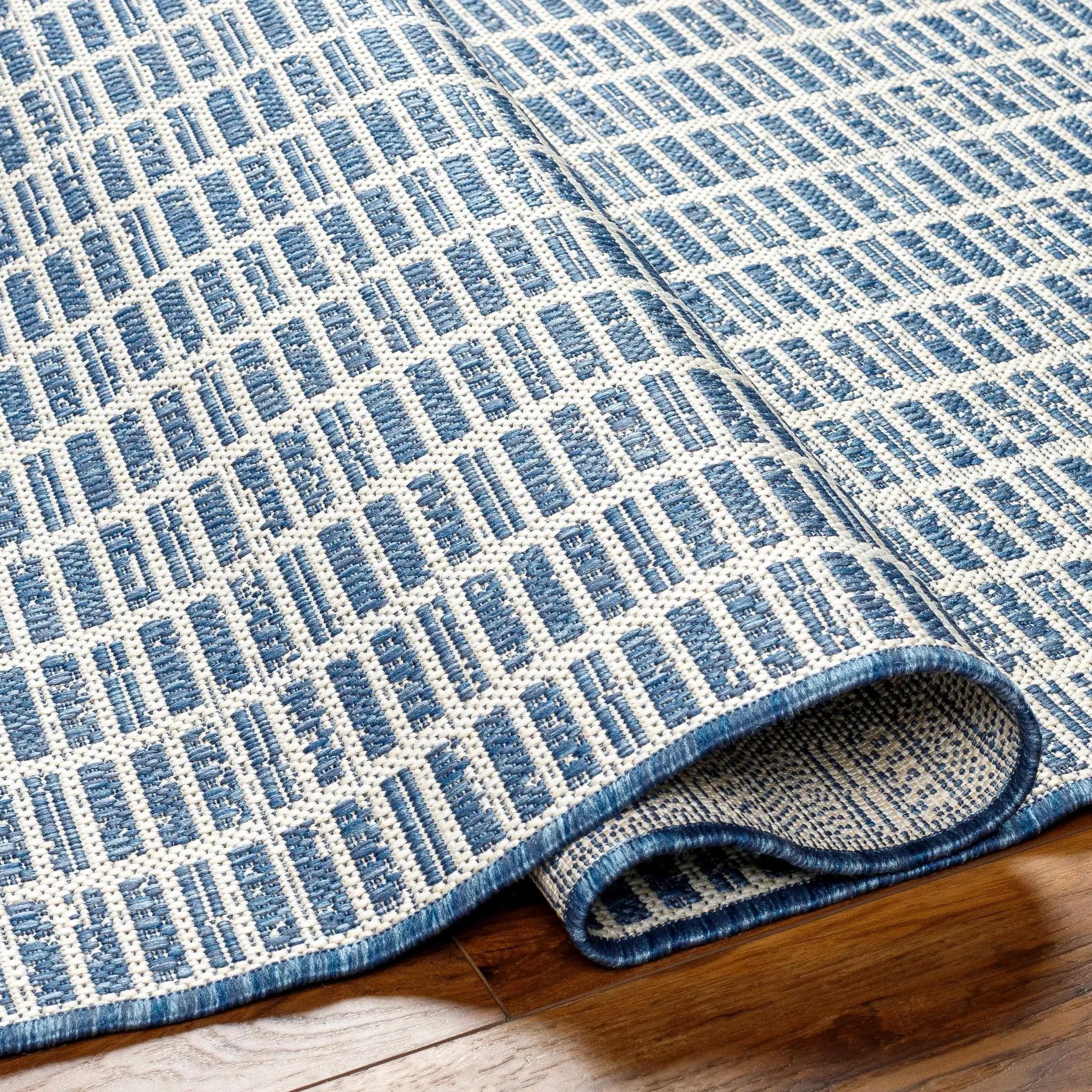 Amena Blue Outdoor Area Rug - Clearance by Boutique Rugs