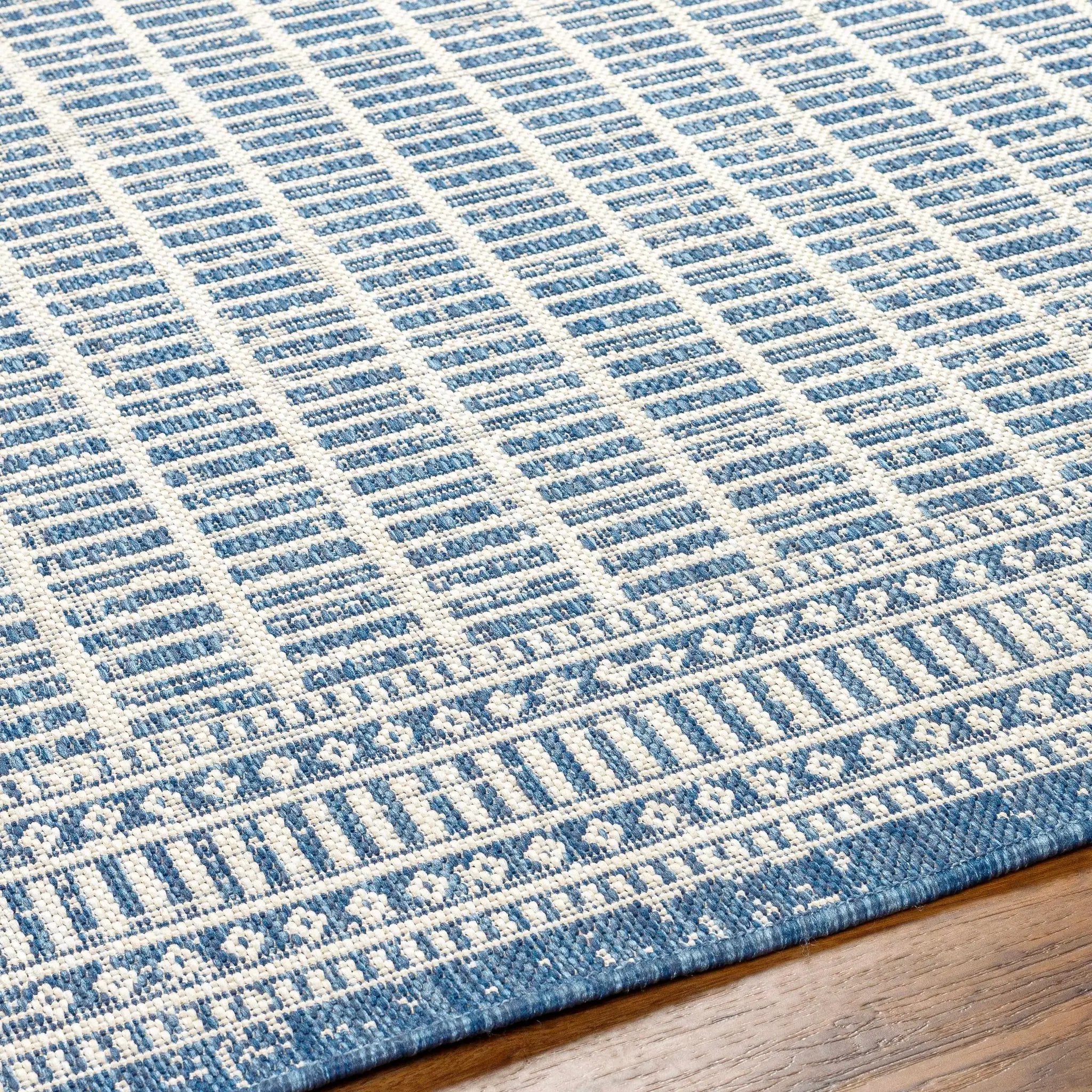 Amena Blue Outdoor Area Rug - Clearance by Boutique Rugs