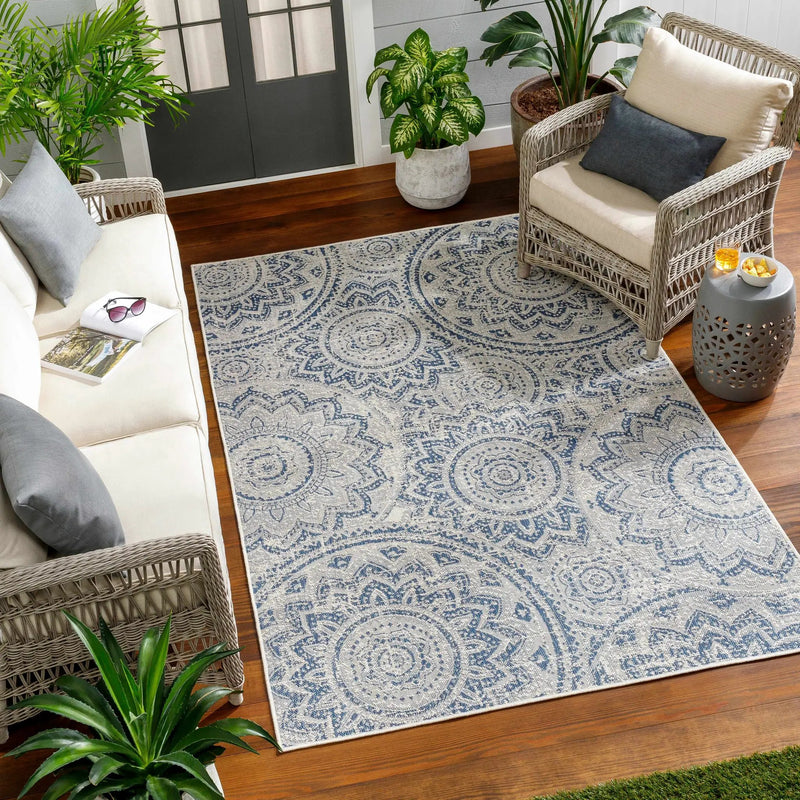 Ayala Blue Durable Outdoor Rug by Boutique Rugs