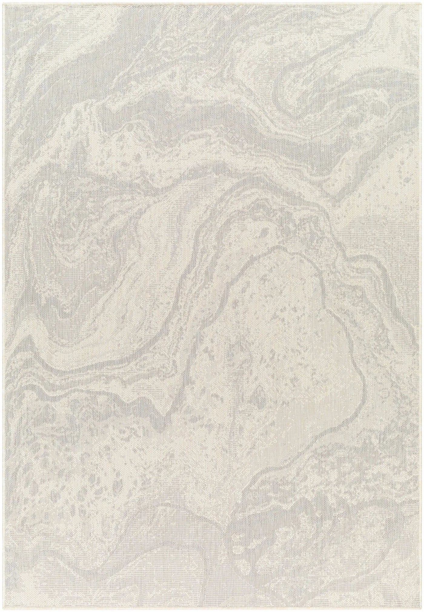 Basma Cream Marble Outdoor Area Rug - Clearance by Boutique Rugs