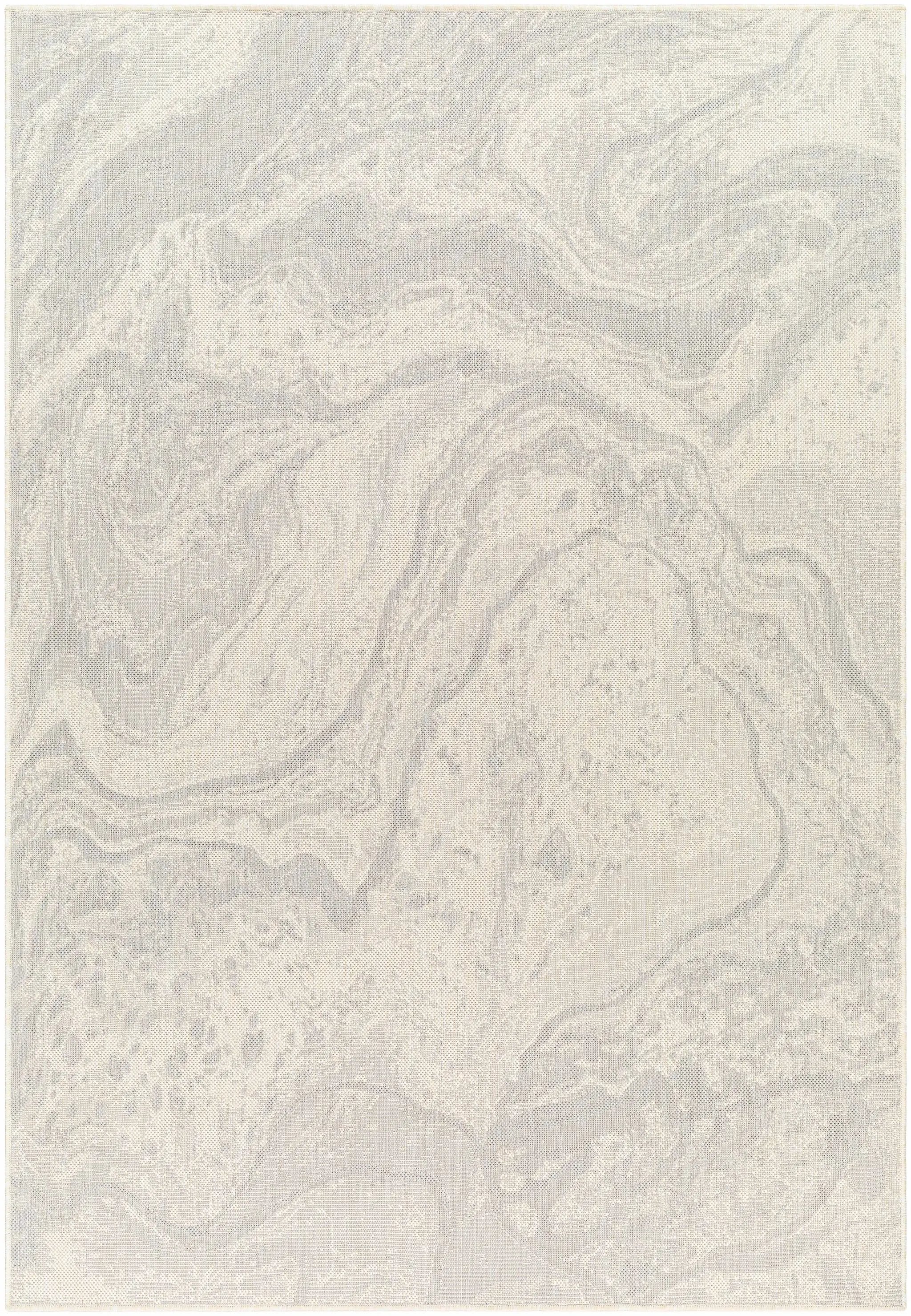 Basma Cream Marble Outdoor Area Rug - Clearance by Boutique Rugs