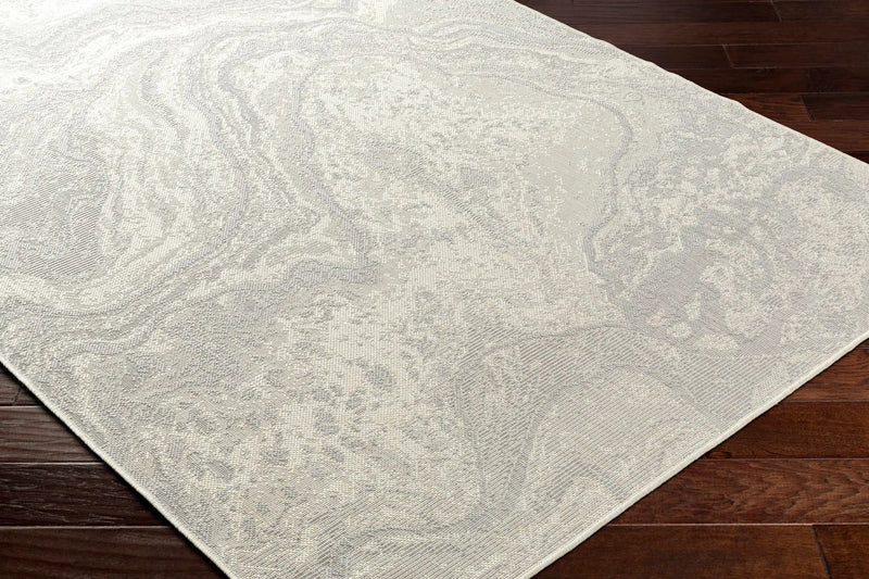 Basma Cream Marble Outdoor Area Rug - Clearance by Boutique Rugs