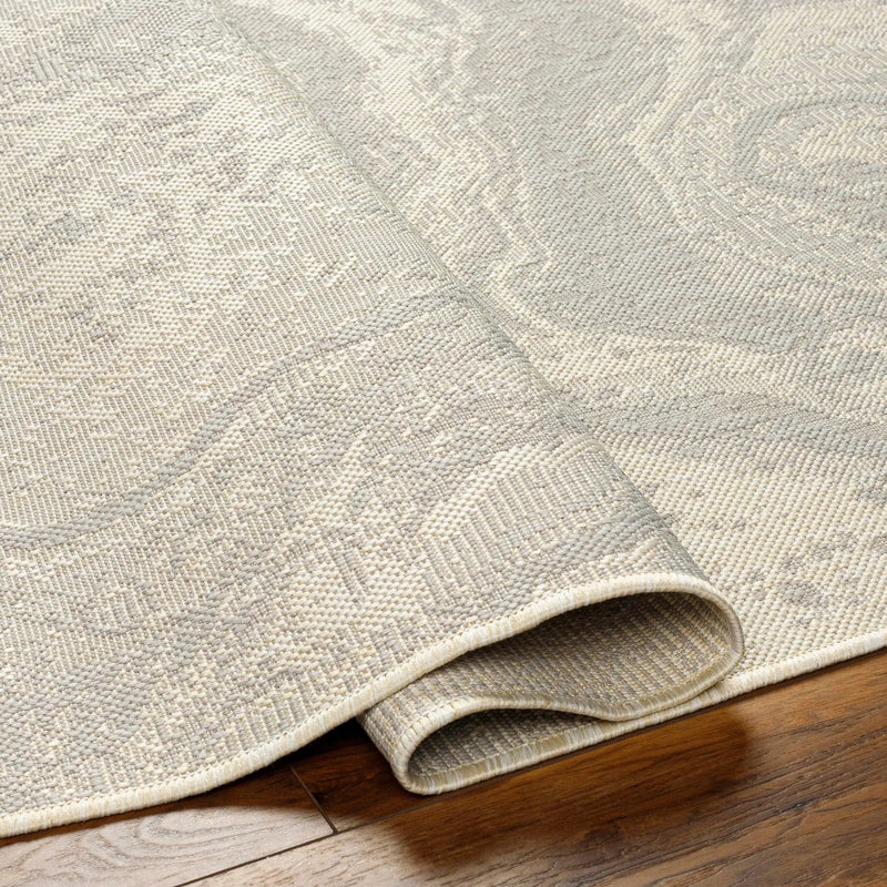 Basma Cream Marble Outdoor Area Rug - Clearance by Boutique Rugs
