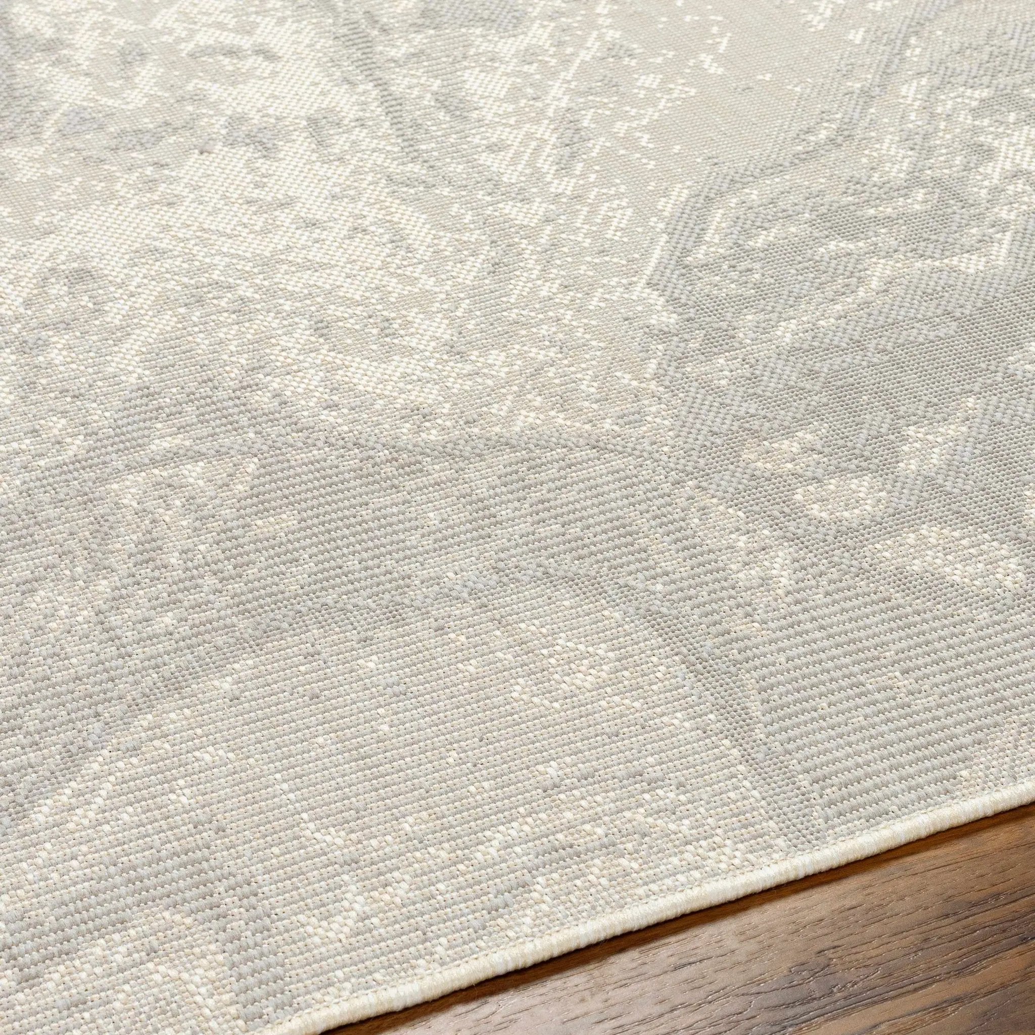 Basma Cream Marble Outdoor Area Rug - Clearance by Boutique Rugs