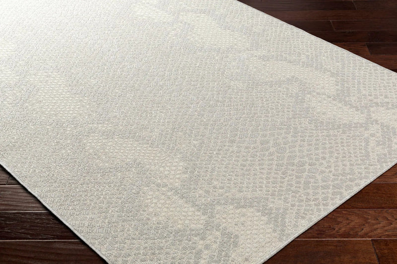 Estee Cream Snake-Patterned Outdoor Area Rug - Clearance by Boutique Rugs