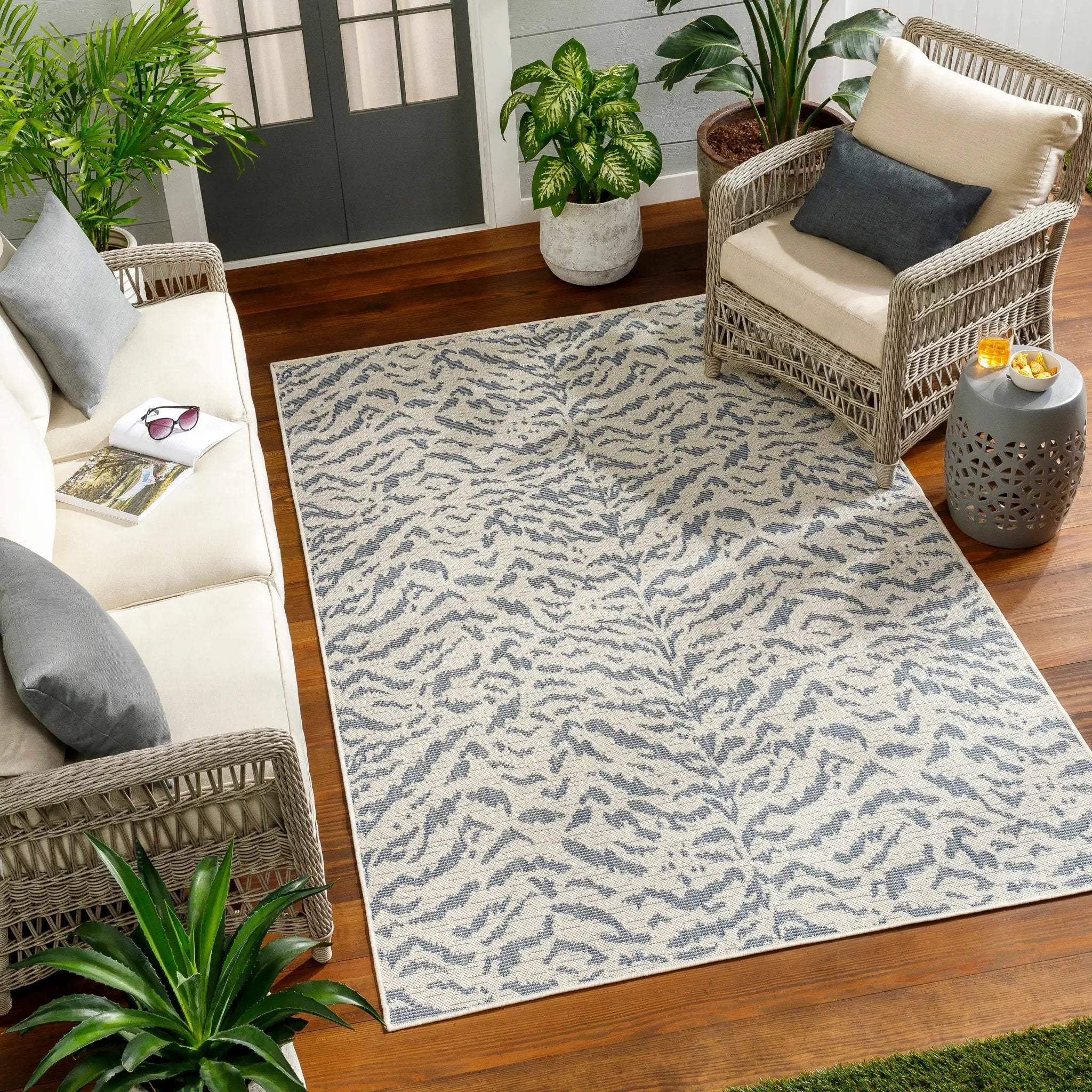 Friso Blue Outdoor Area Rug - Clearance by Boutique Rugs