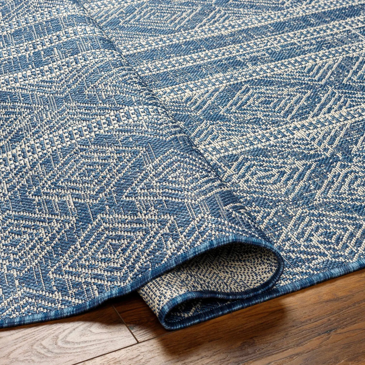 Gavin Blue Durable Outdoor Rug - Clearance by Boutique Rugs