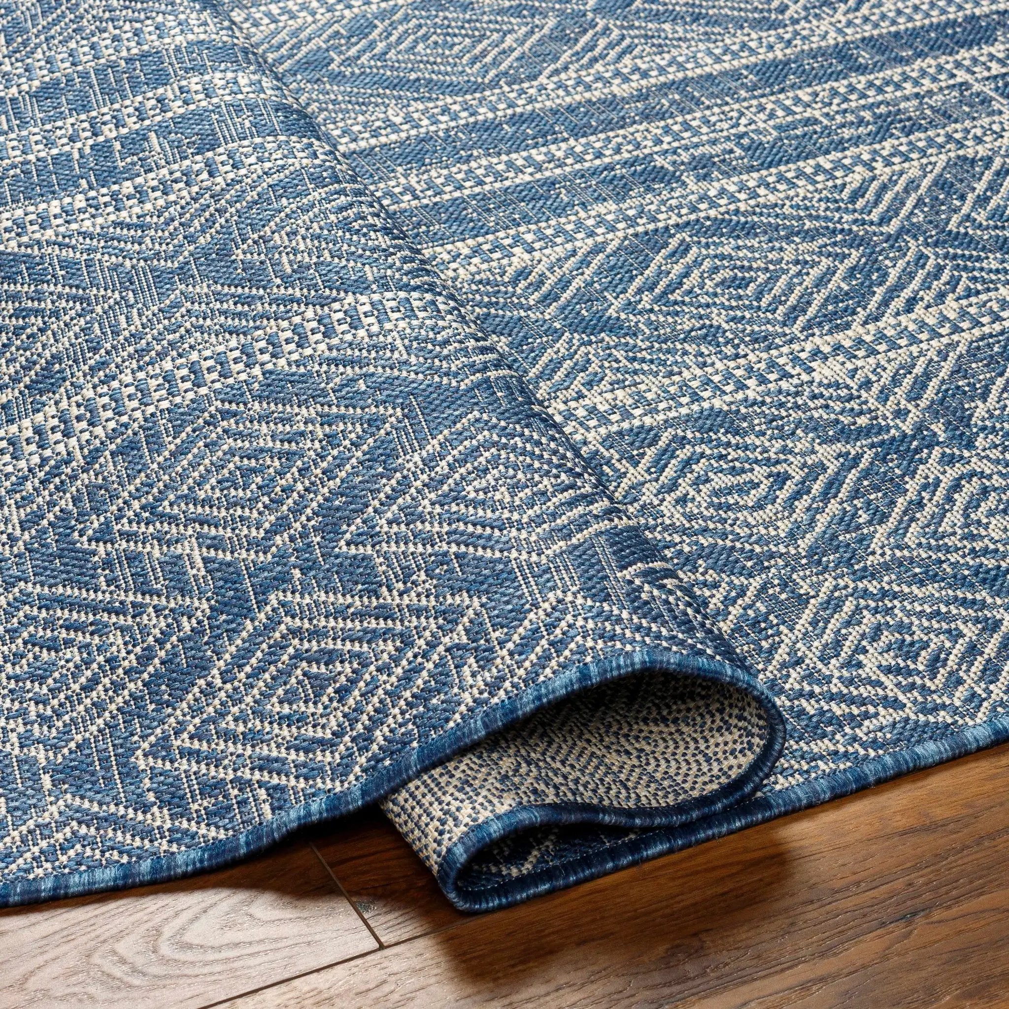 Gavin Blue Durable Outdoor Rug - Clearance by Boutique Rugs