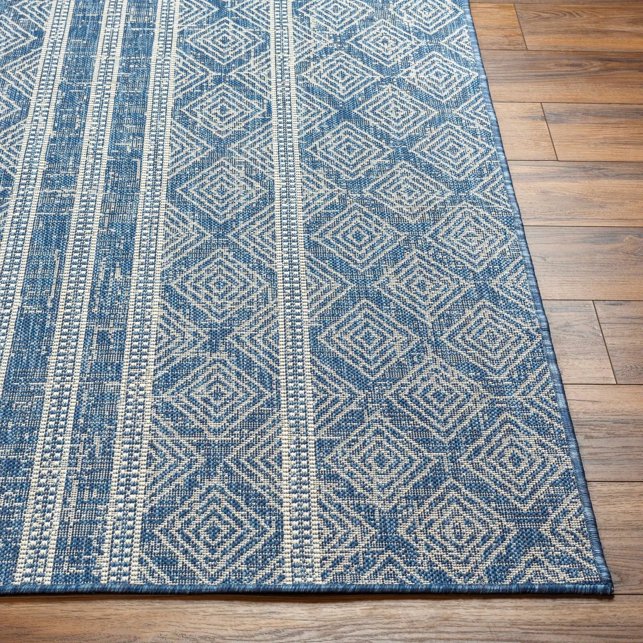 Gavin Blue Durable Outdoor Rug - Clearance by Boutique Rugs
