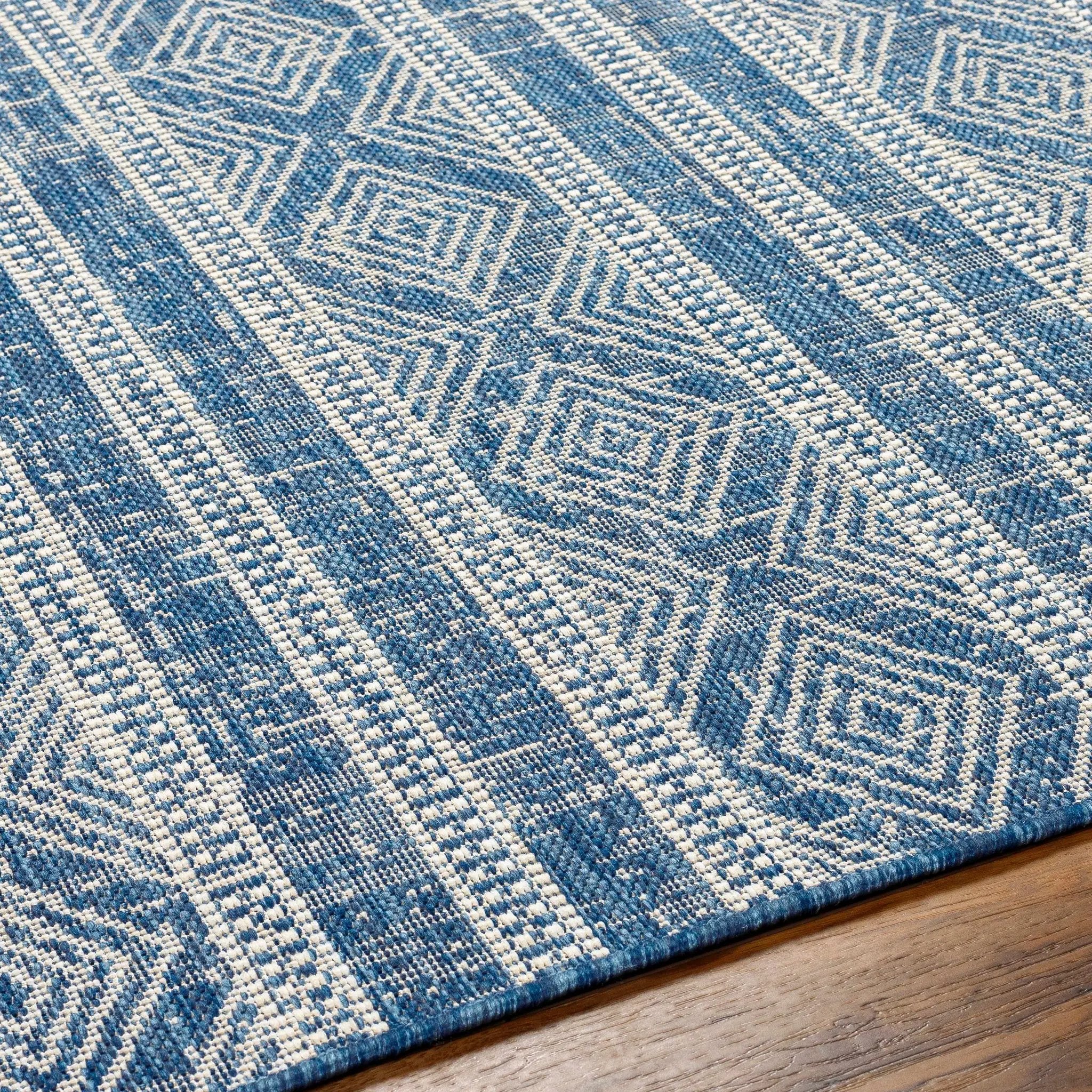 Gavin Blue Durable Outdoor Rug - Clearance by Boutique Rugs
