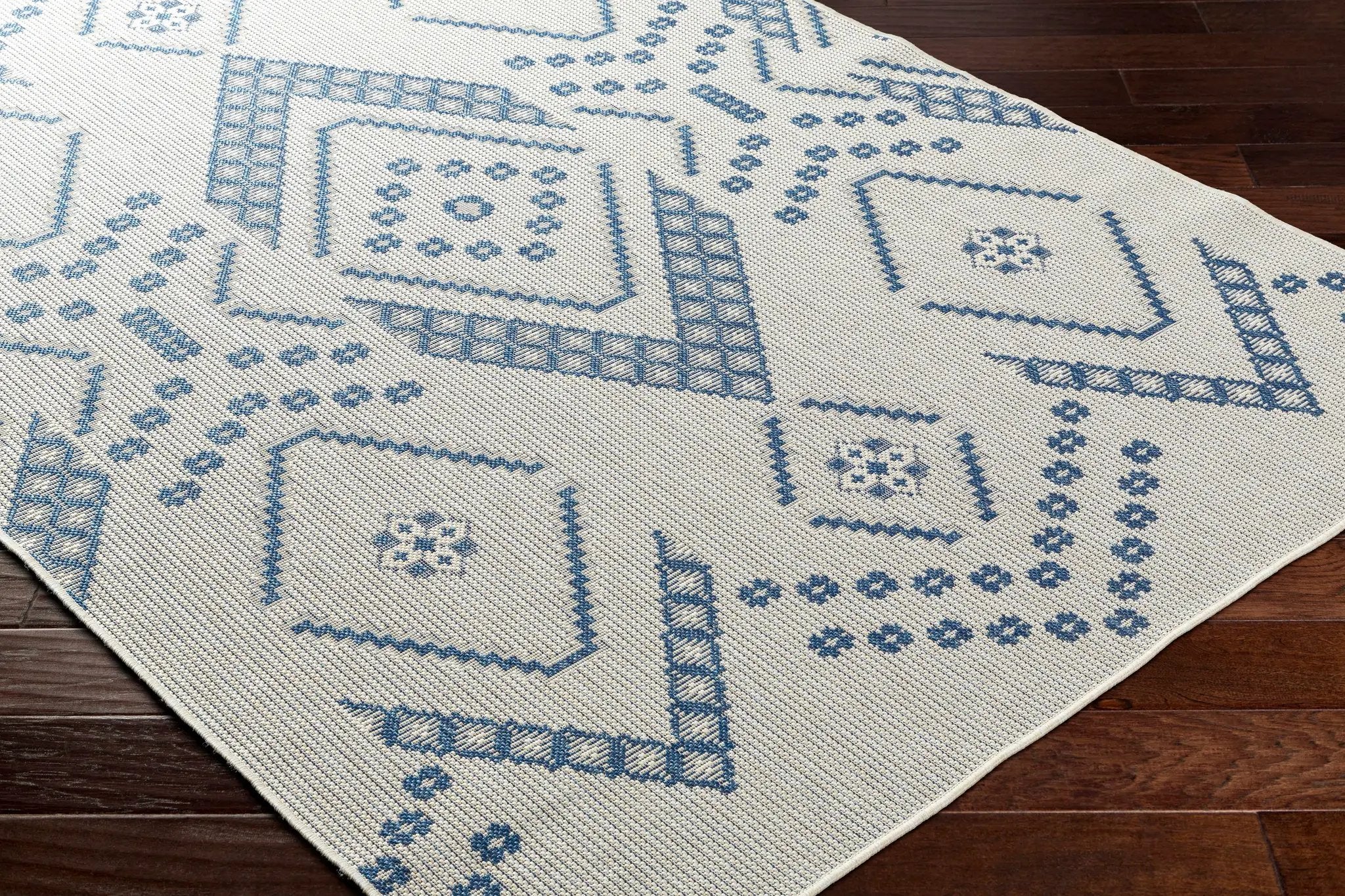 Helga Blue Outdoor Area Rug - Clearance by Boutique Rugs