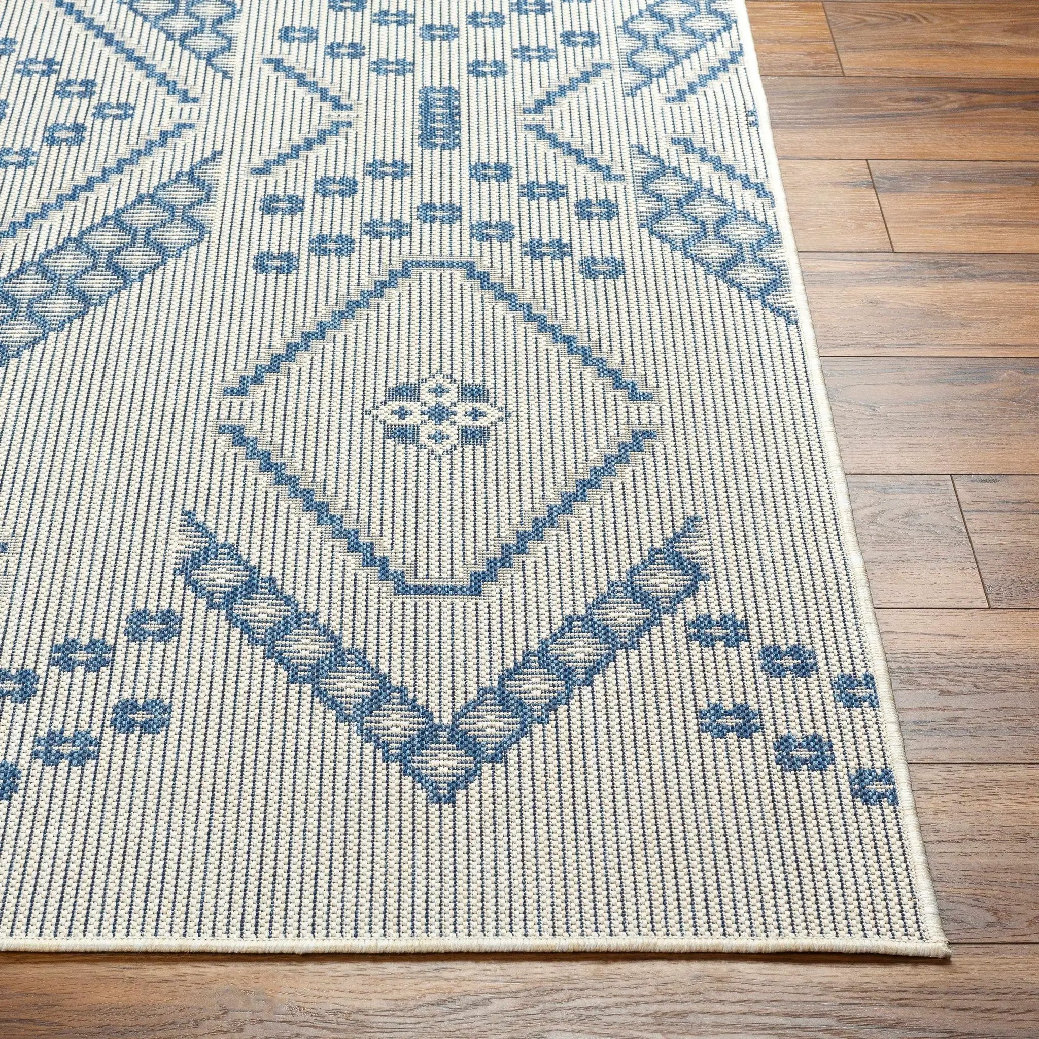 Helga Blue Outdoor Area Rug - Clearance by Boutique Rugs