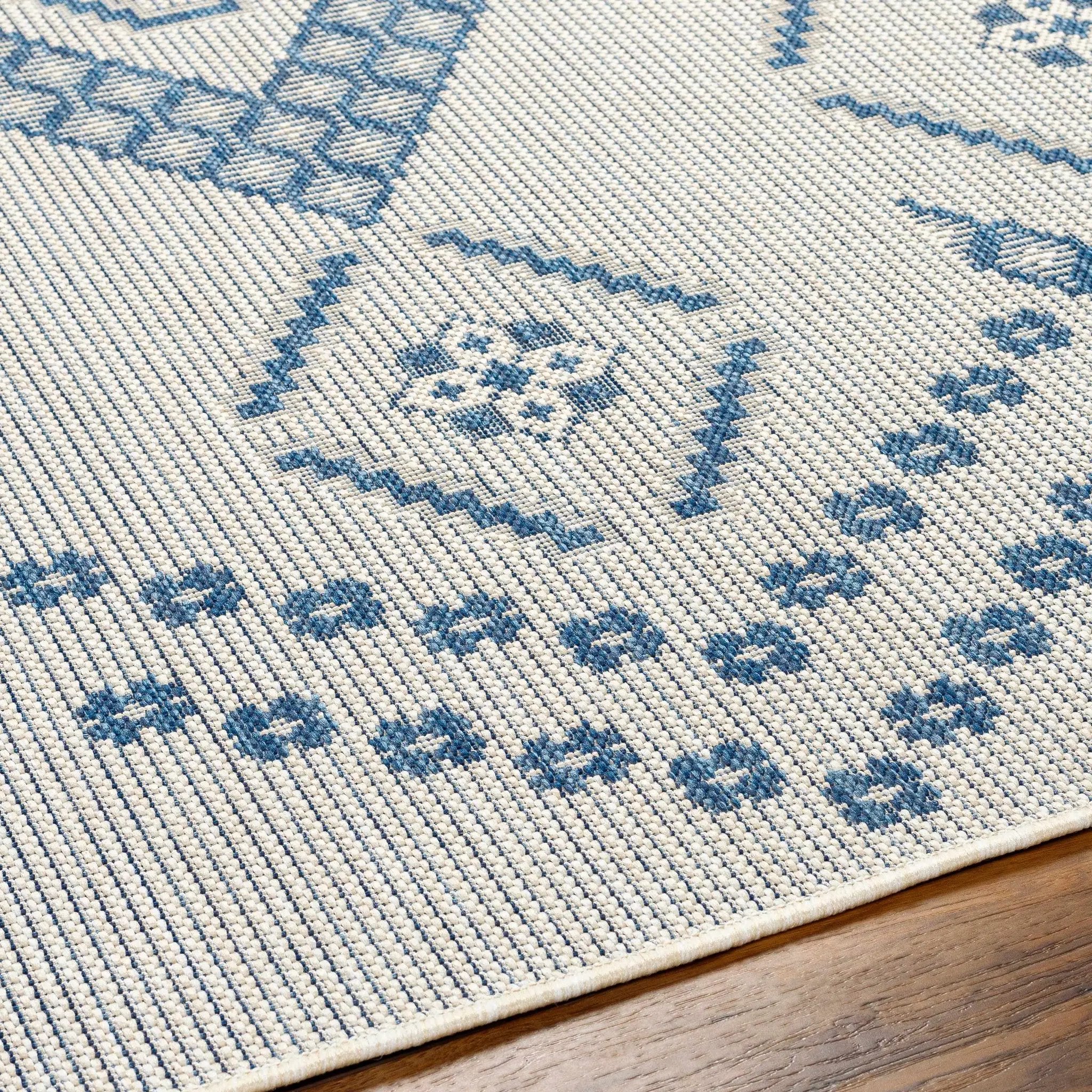 Helga Blue Outdoor Area Rug - Clearance by Boutique Rugs