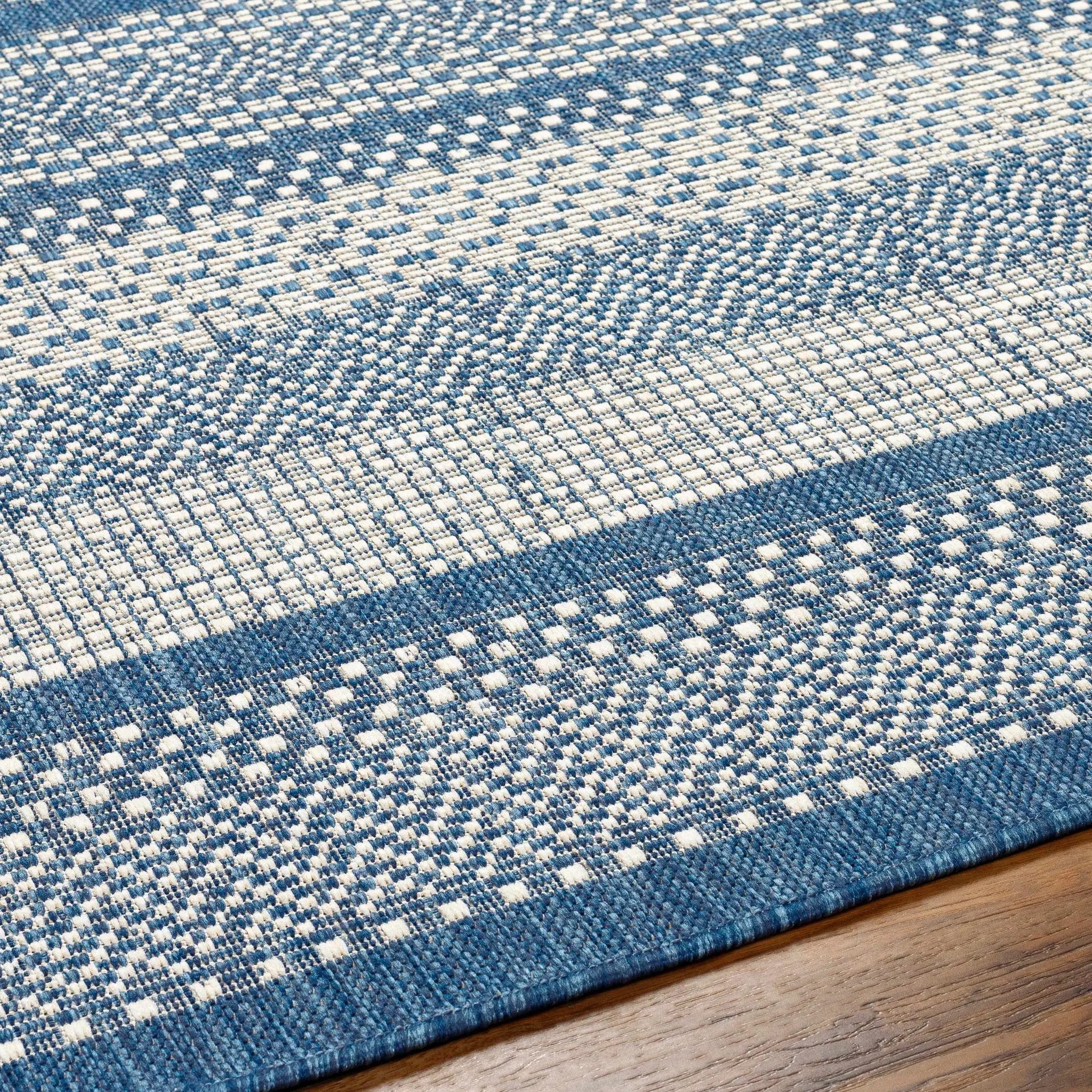 Hessa Blue Outdoor Area Rug - Clearance by Boutique Rugs