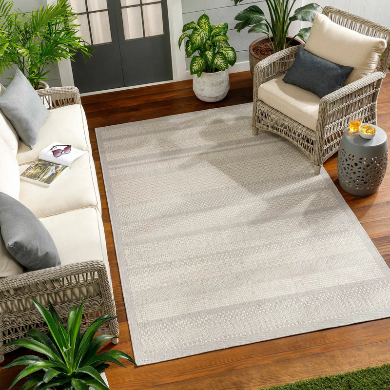 Hessa Cream Outdoor Area Rug - Clearance by Boutique Rugs