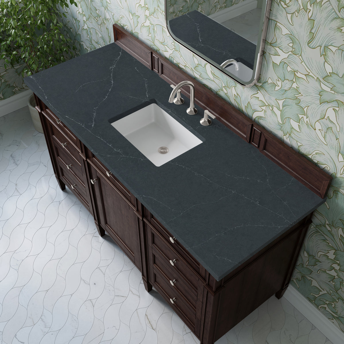 James Martin Brittany 60" Single Bathroom Vanity, Burnished Mahogany, view 30
