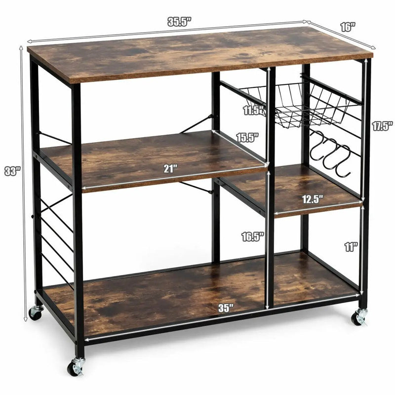 Rolling Industrial Kitchen Baker’s Storage Shelf by DirectDeals