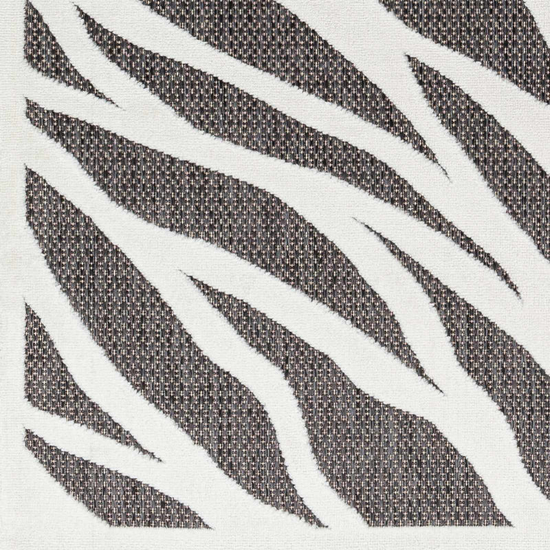 Astra Zebra Print Black Outdoor Rug - Clearance by Boutique Rugs