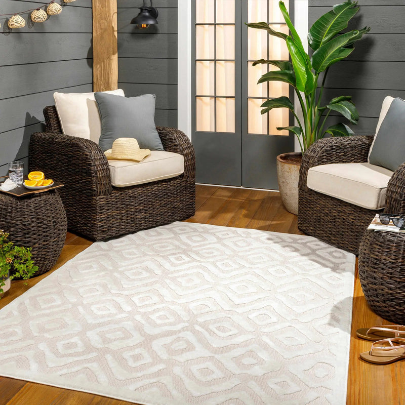 Burl Cream Outdoor Rug - Clearance by Boutique Rugs