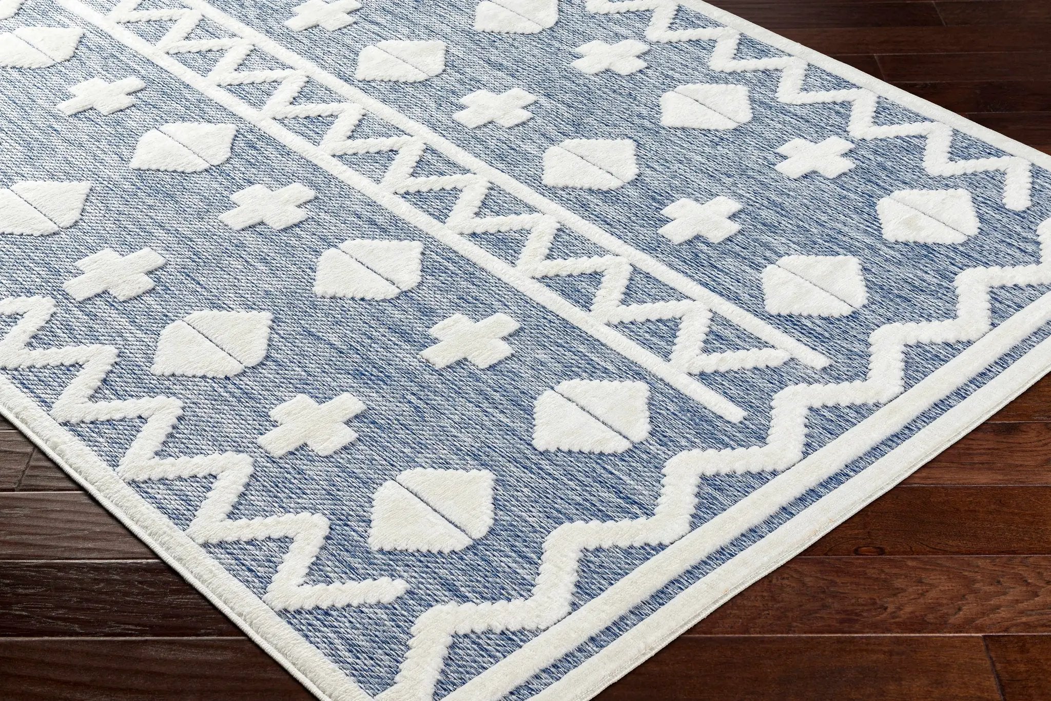 Elio Blue Outdoor Rug - Clearance by Boutique Rugs