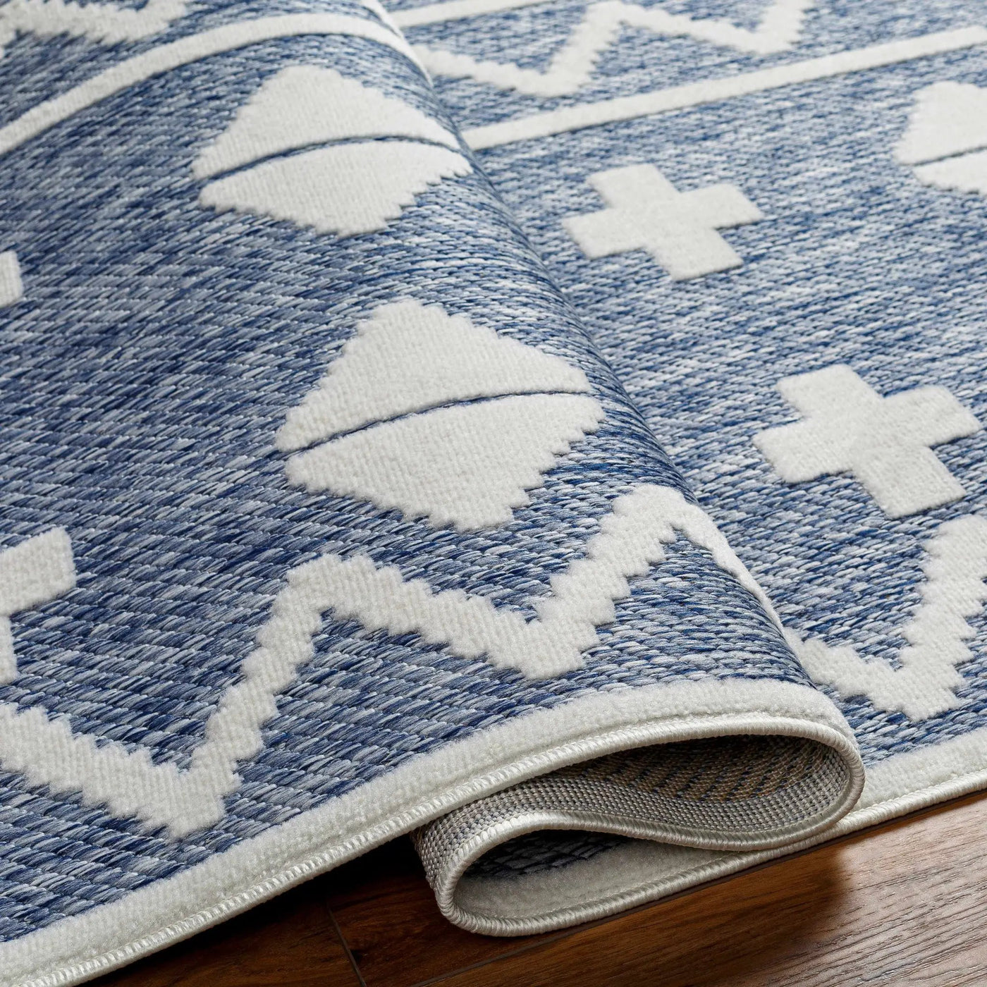 Elio Blue Outdoor Rug - Clearance by Boutique Rugs