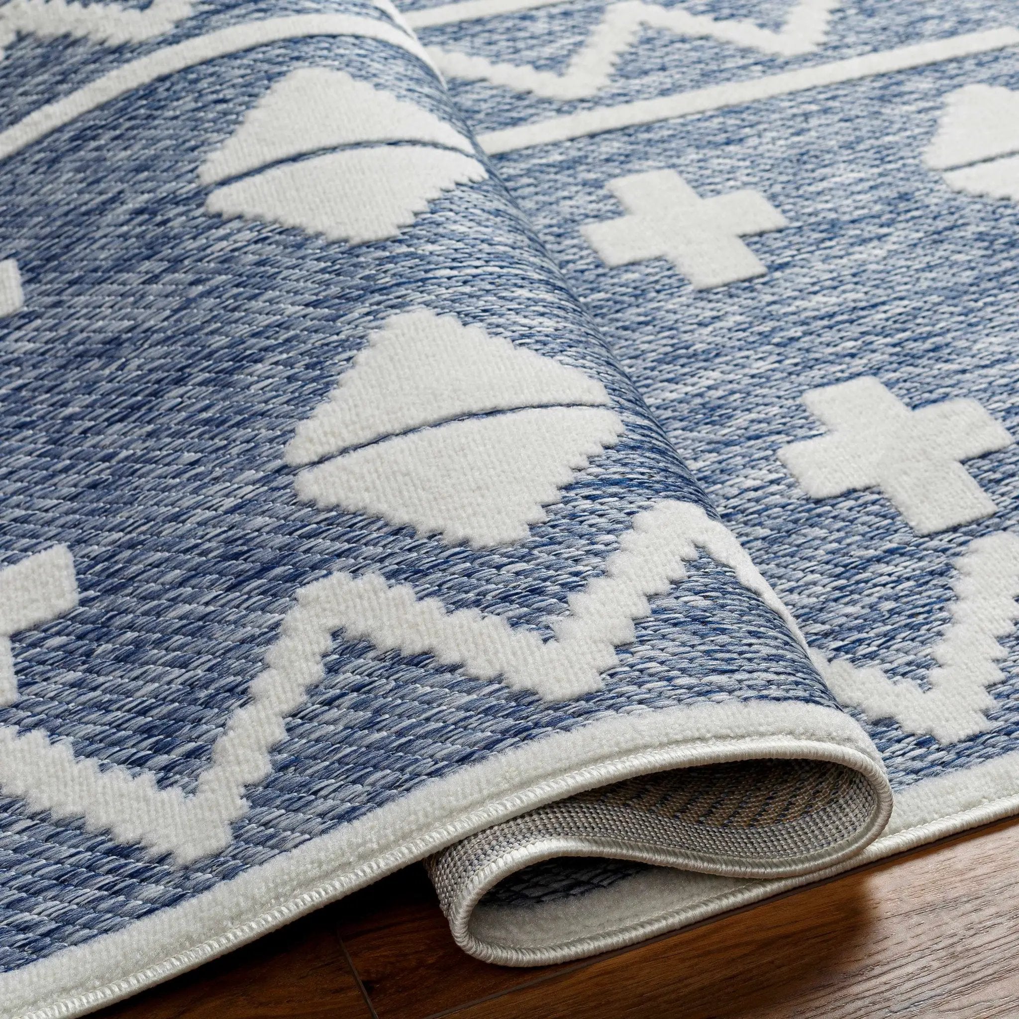 Elio Blue Outdoor Rug - Clearance by Boutique Rugs