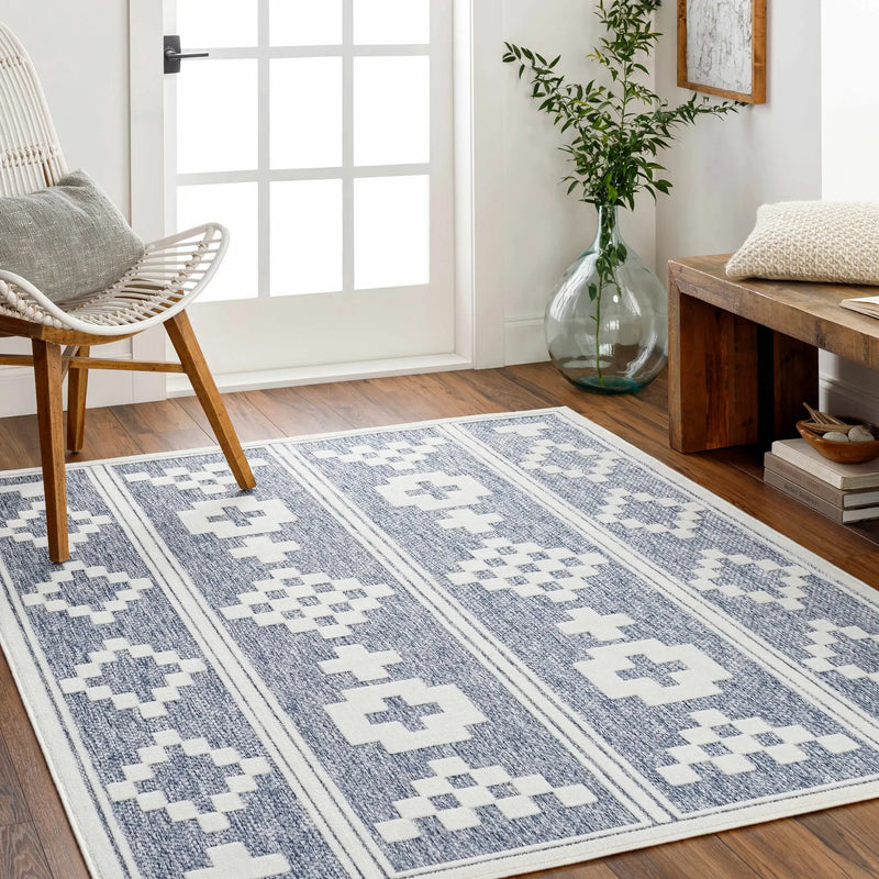 Hiro Blue Outdoor Rug - Clearance by Boutique Rugs