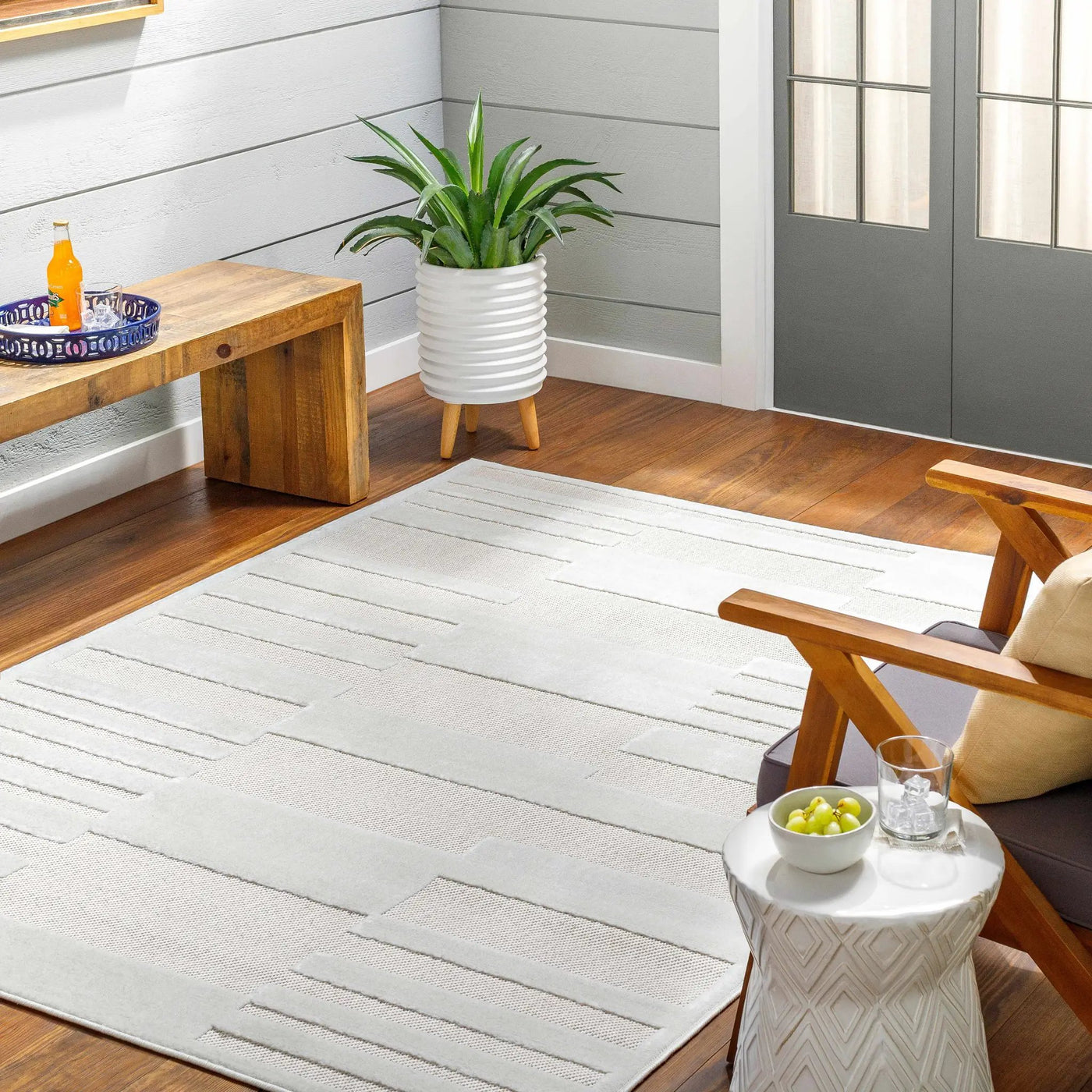 Nita Cream Outdoor Rug - Clearance by Boutique Rugs