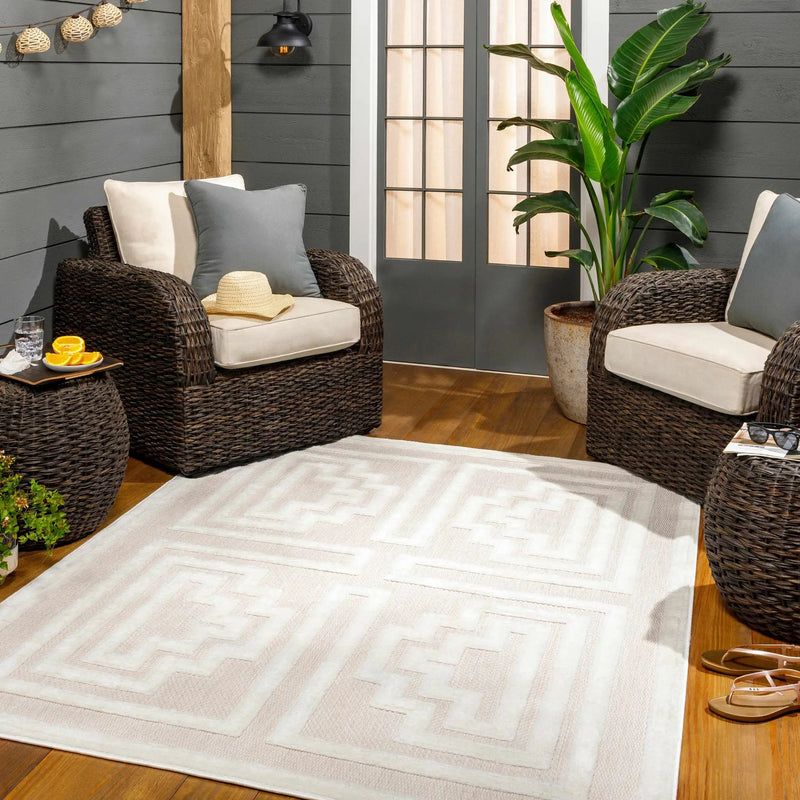 Yves Cream Outdoor Rug - Clearance by Boutique Rugs