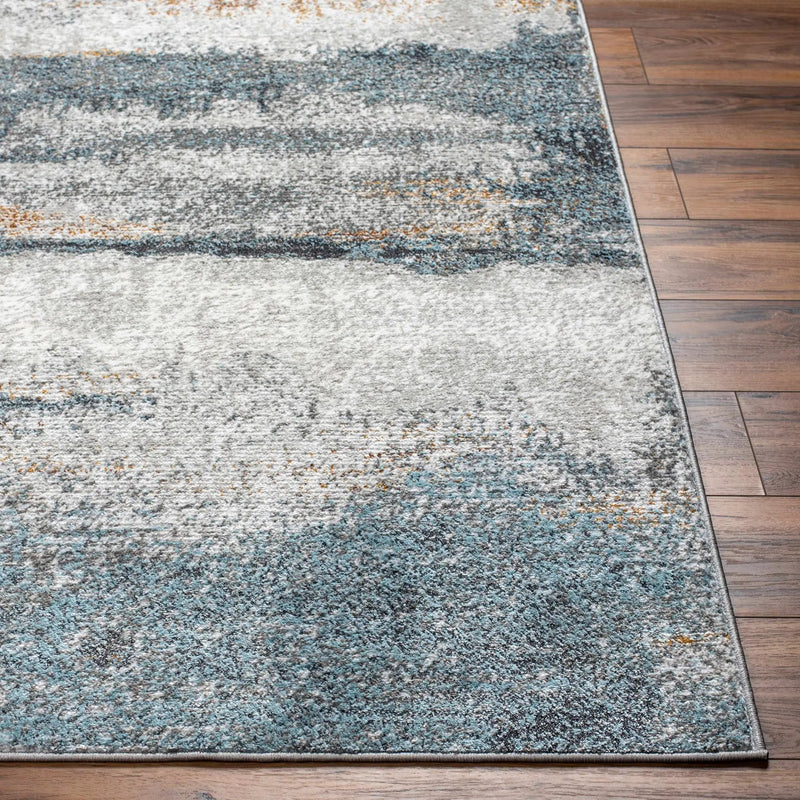 Adam Gray Blue Abstract Area Rug by Boutique Rugs