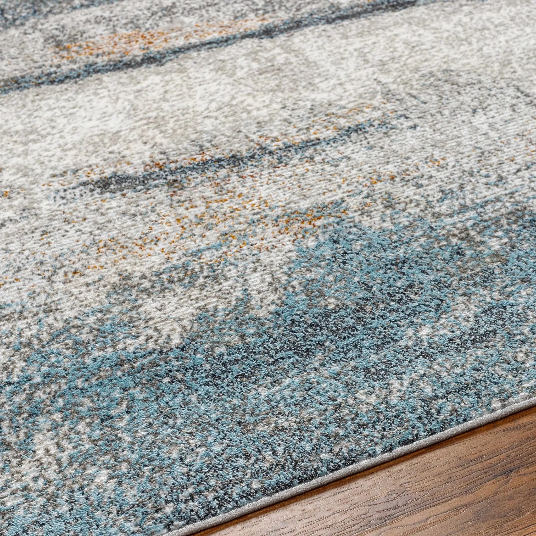 Adam Gray Blue Abstract Area Rug by Boutique Rugs