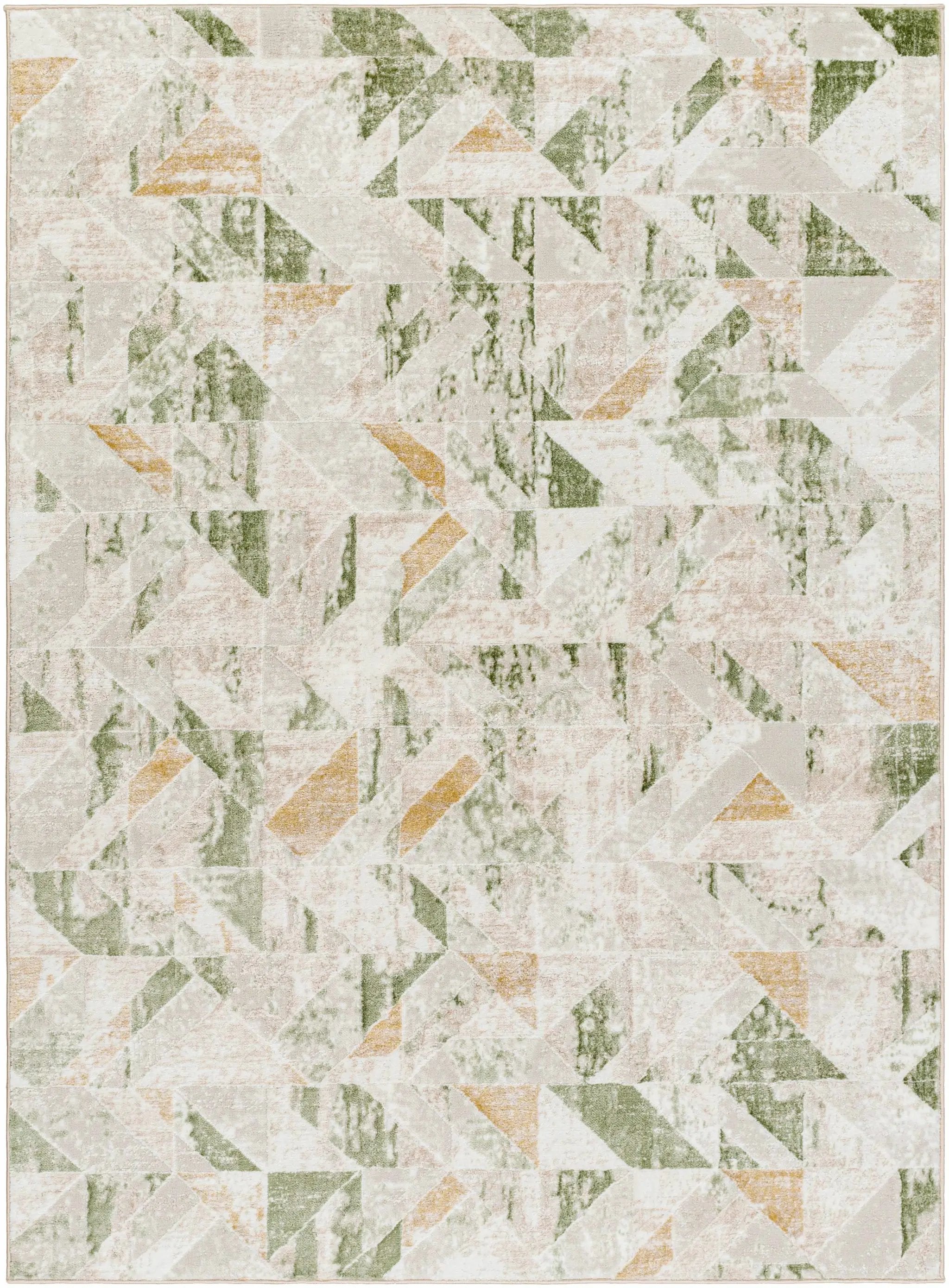 Gonca Green Geometric Area Rug by Boutique Rugs