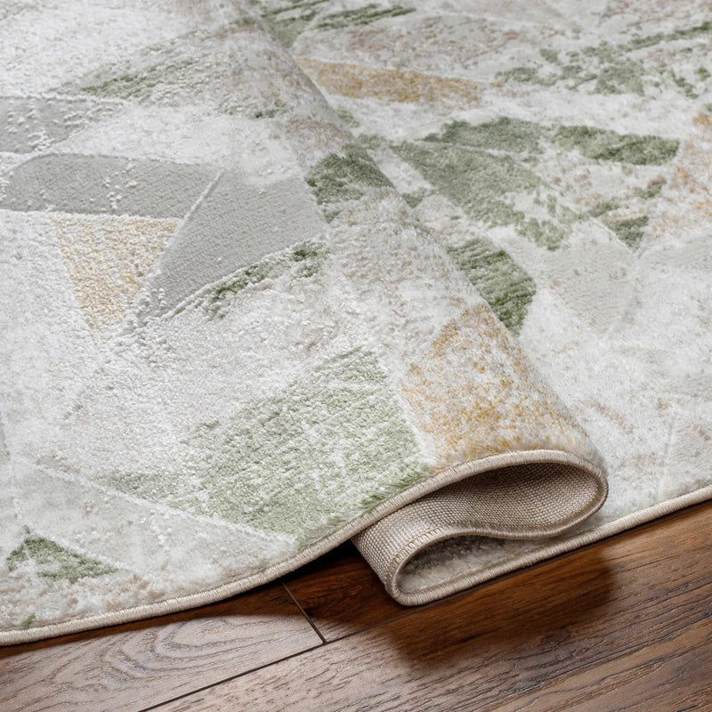 Gonca Green Geometric Area Rug by Boutique Rugs