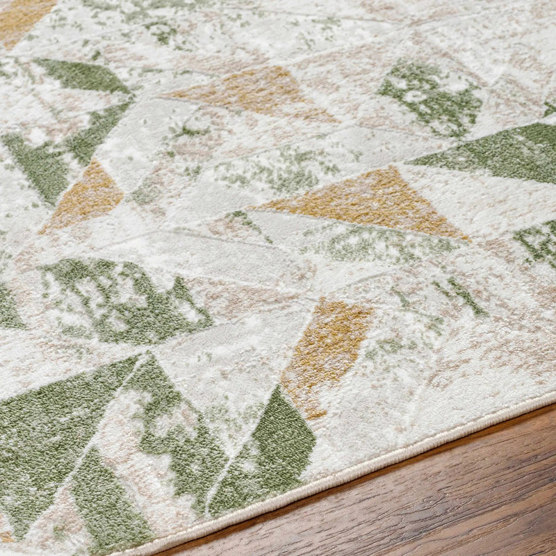 Gonca Green Geometric Area Rug by Boutique Rugs