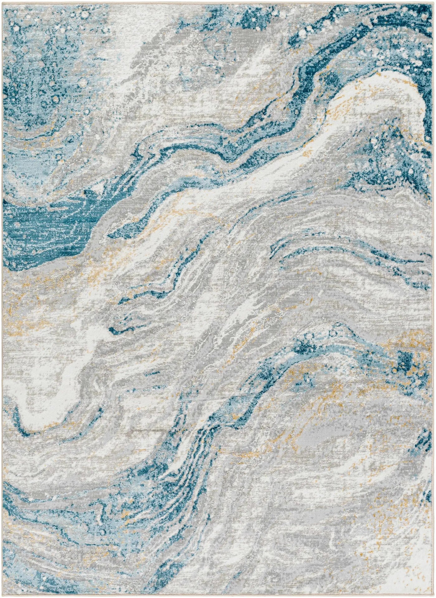 Tess Silver Blue Marble Area Rug - Clearance by Boutique Rugs
