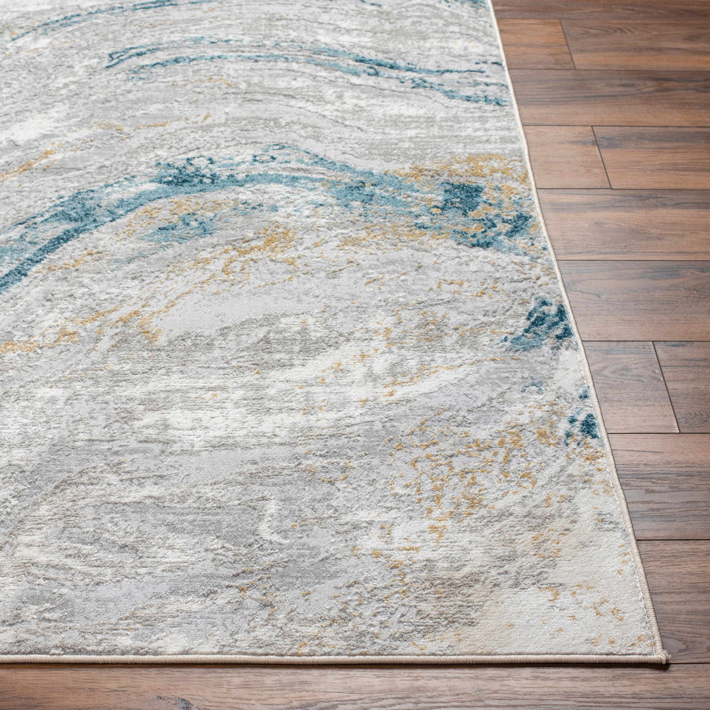 Tess Silver Blue Marble Area Rug - Clearance by Boutique Rugs