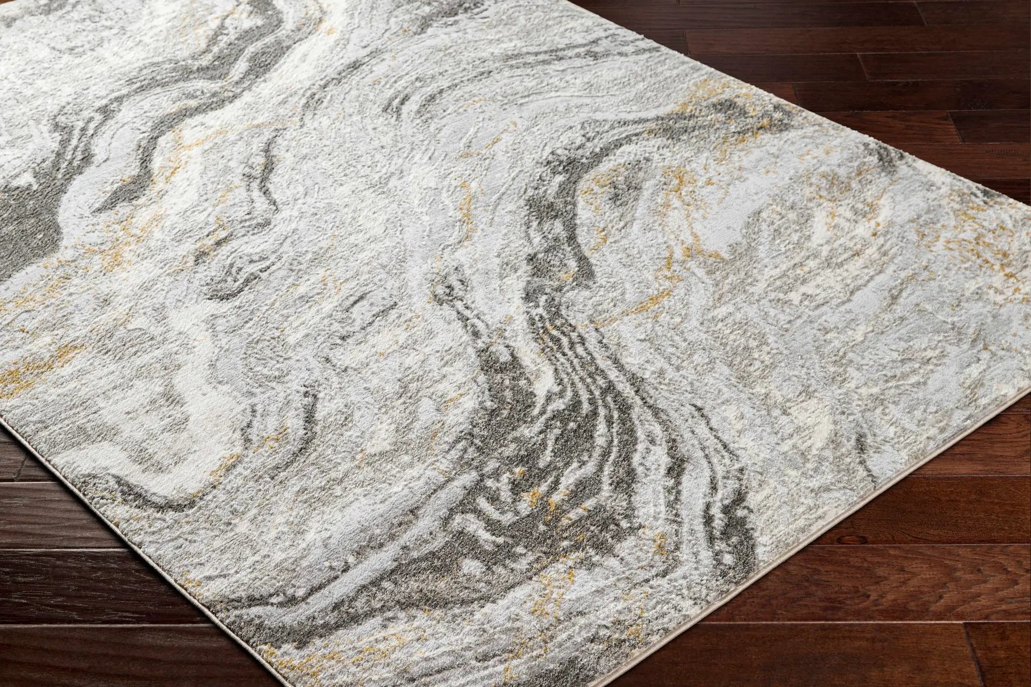 Tess Gray & Brown Marble Area Rug - Clearance by Boutique Rugs
