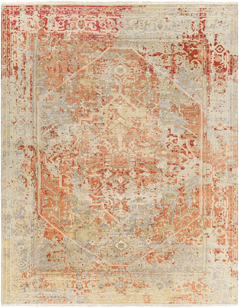 Juji Burnt Orange Wool Rug - Clearance by Boutique Rugs