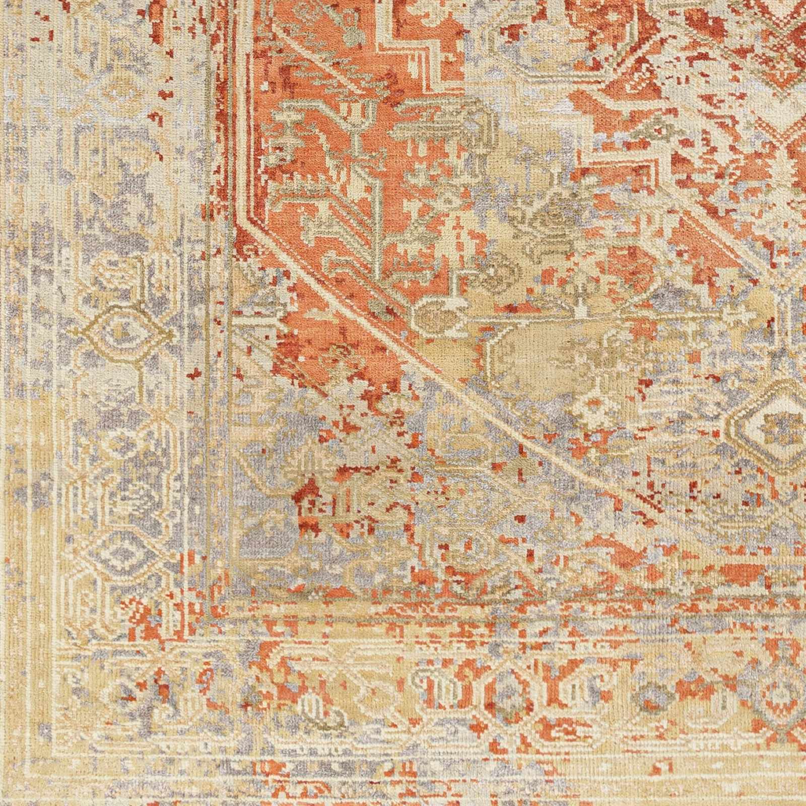Juji Burnt Orange Wool Rug - Clearance by Boutique Rugs
