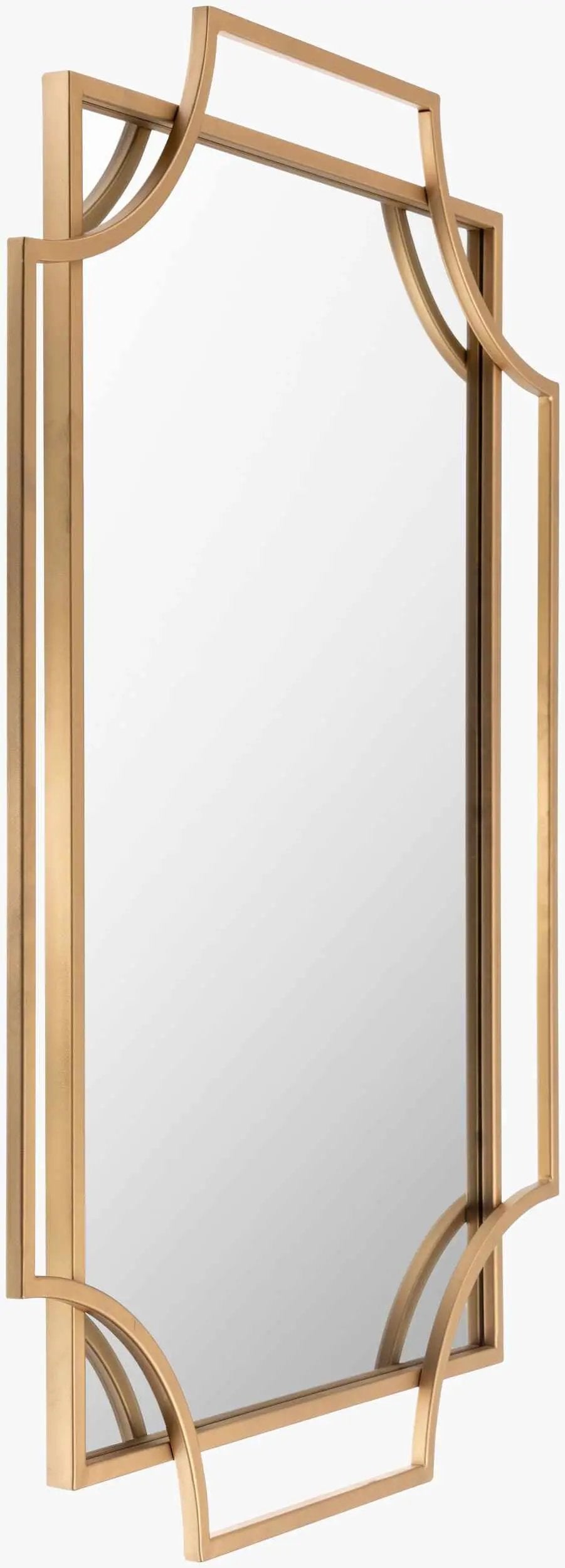 Golasecca Brass Frame Gold Mirror by Boutique Rugs