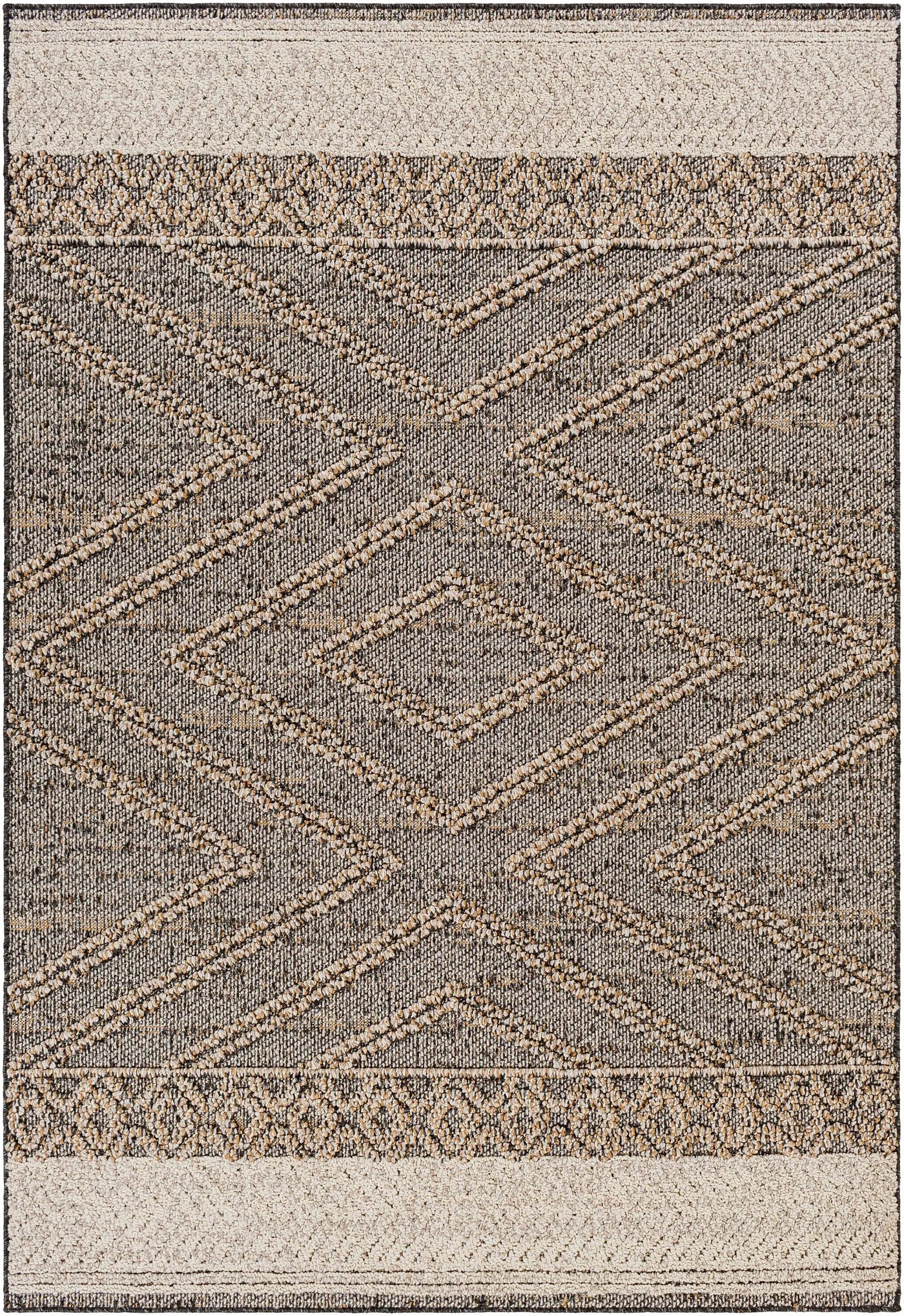 Beige Charcoal Areli Outdoor Area Rug by Boutique Rugs