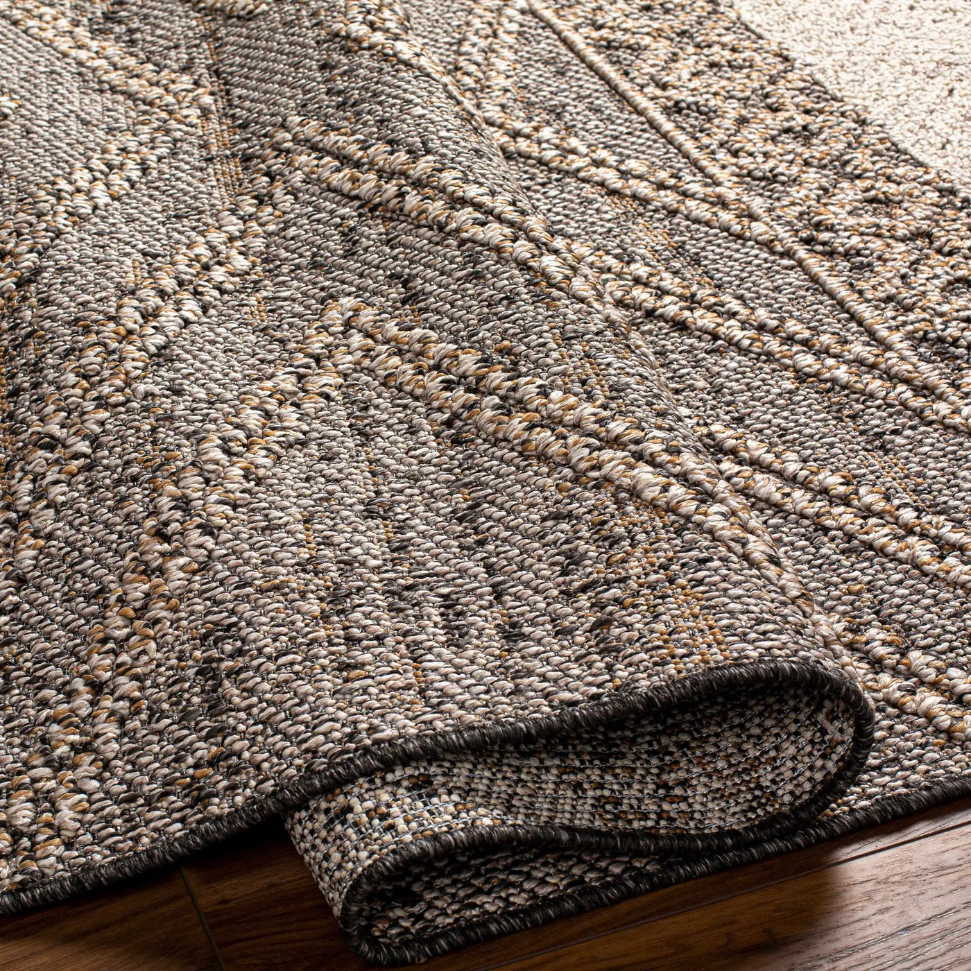 Beige Charcoal Areli Outdoor Area Rug by Boutique Rugs