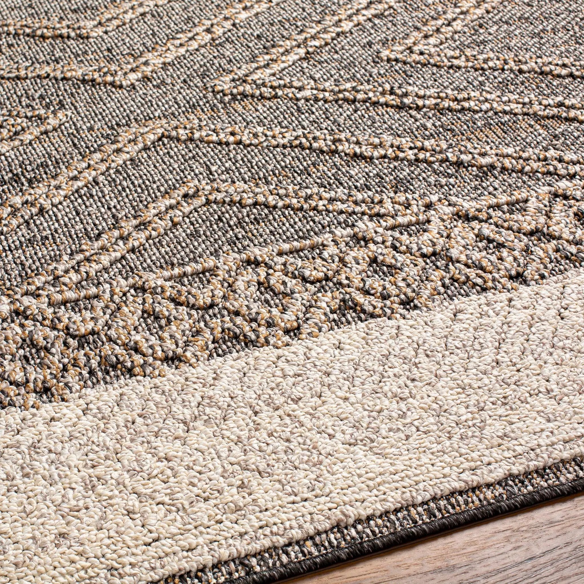 Beige Charcoal Areli Outdoor Area Rug by Boutique Rugs