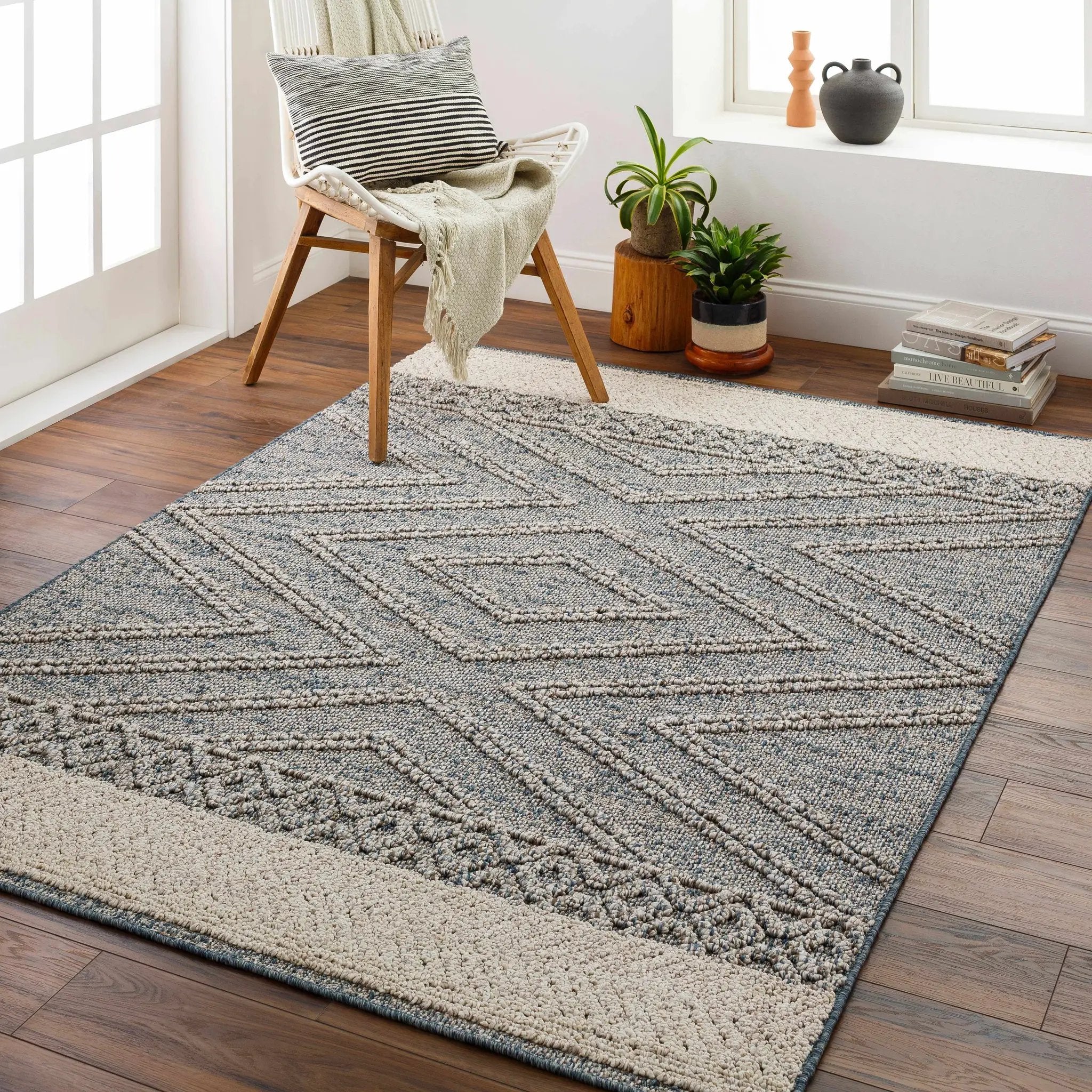 Blue Areli Outdoor Area Rug - Clearance by Boutique Rugs