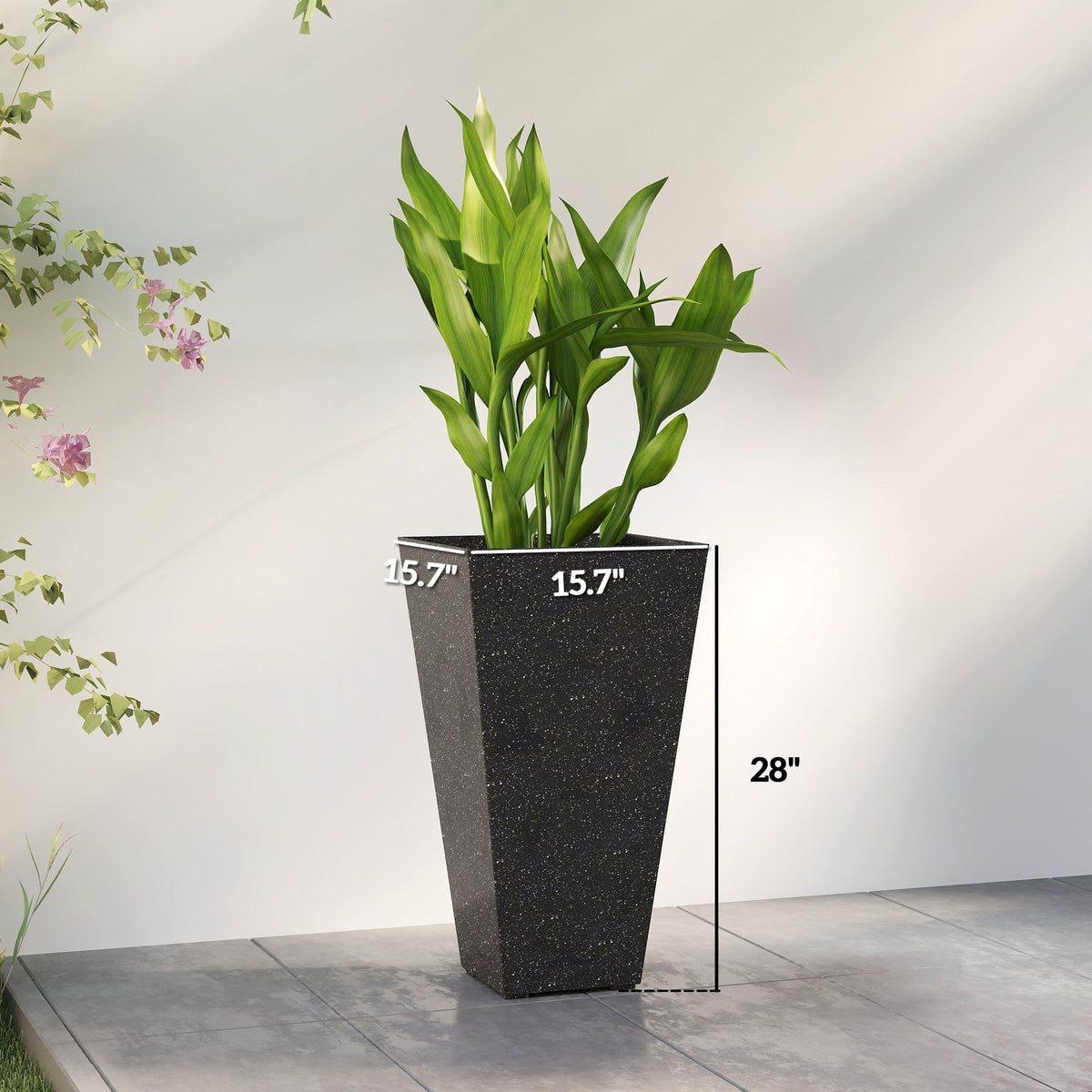 Stackable Taper Planters Set of 3 with Marble Finish, photo 9 of 9