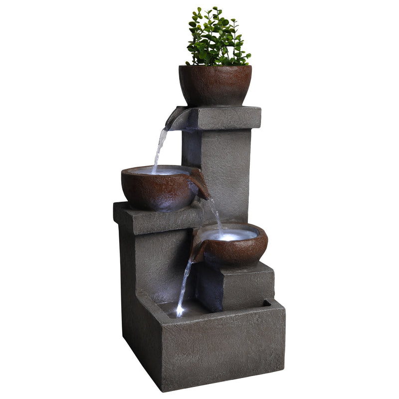 Resin Outdoor Fountain and Planter Stacked Stone, photo 8 of 9