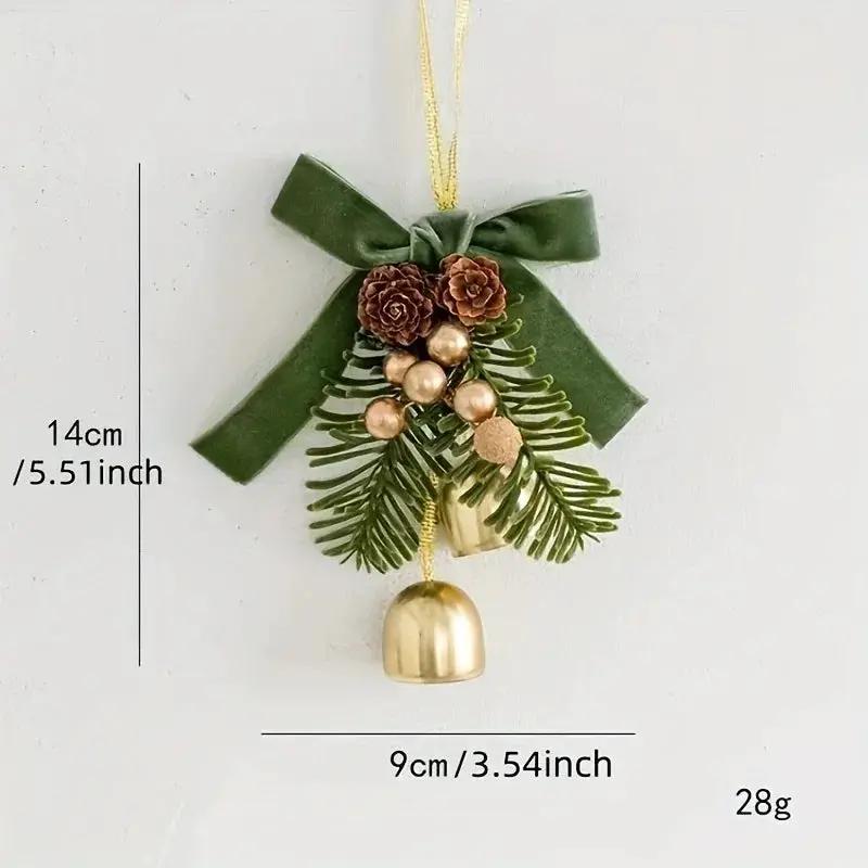 Stainless Steel Christmas Door Hanger with Bow and Bell by House Of Avana